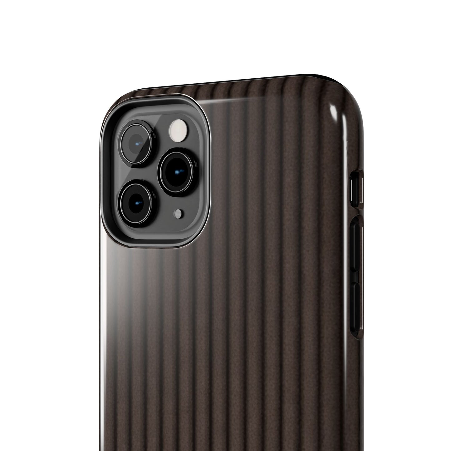 Ribbed Dark Brown Tough Phone Case – Slim Protective Mobile Cover
