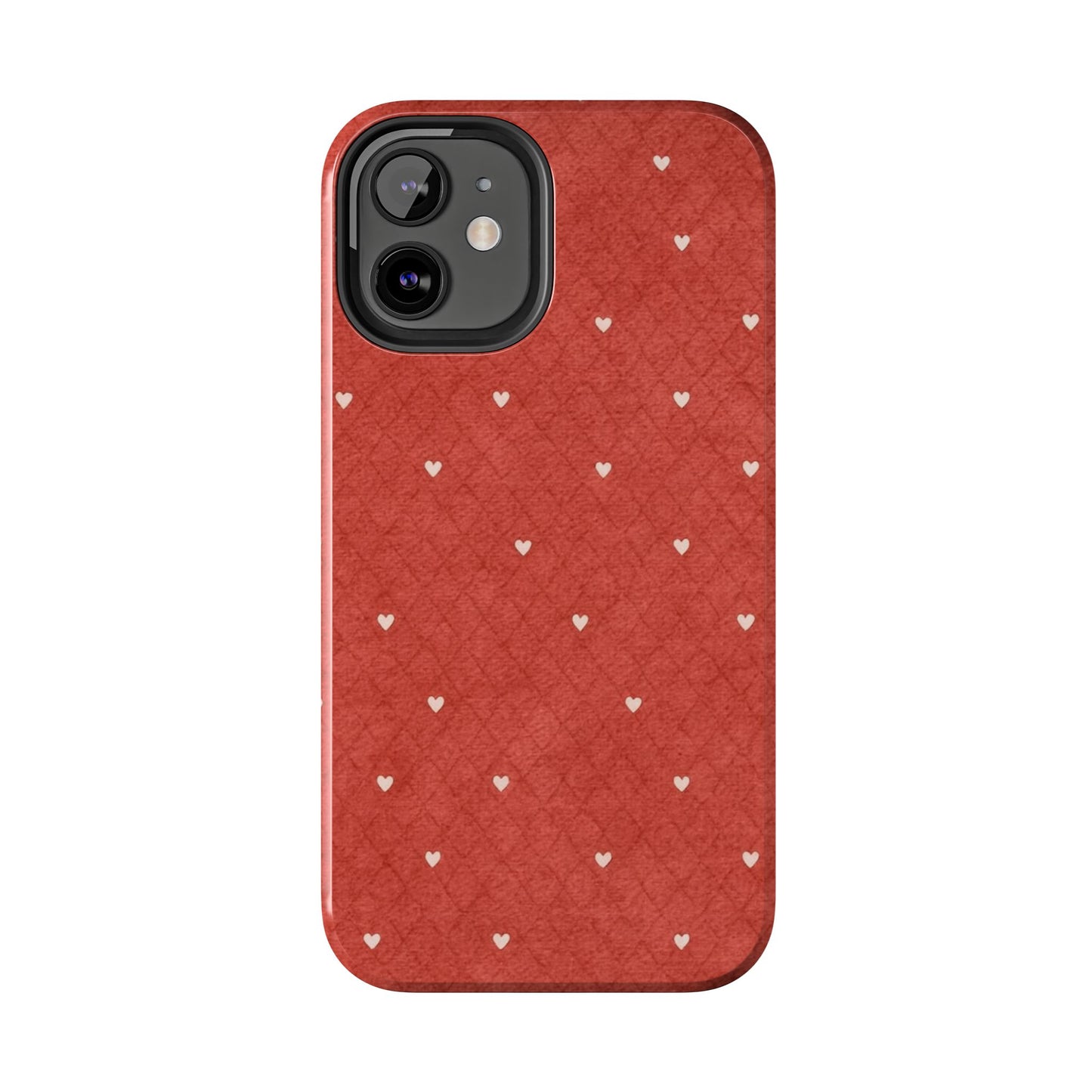 Red Quilted Hearts - Protective Phone Case