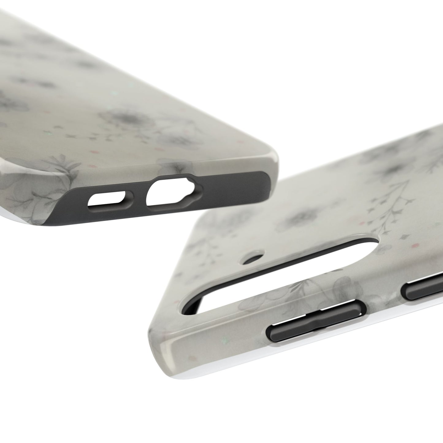 Misty Gray Floral - Protective Phone Case