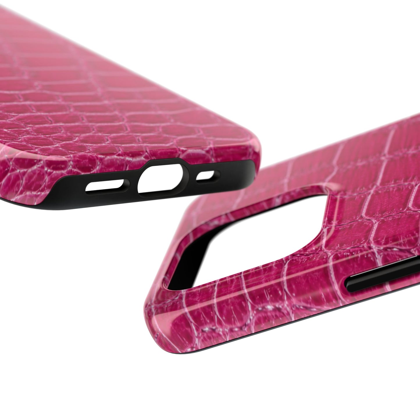 Pink Crocodile Pattern - Protective Phone Case