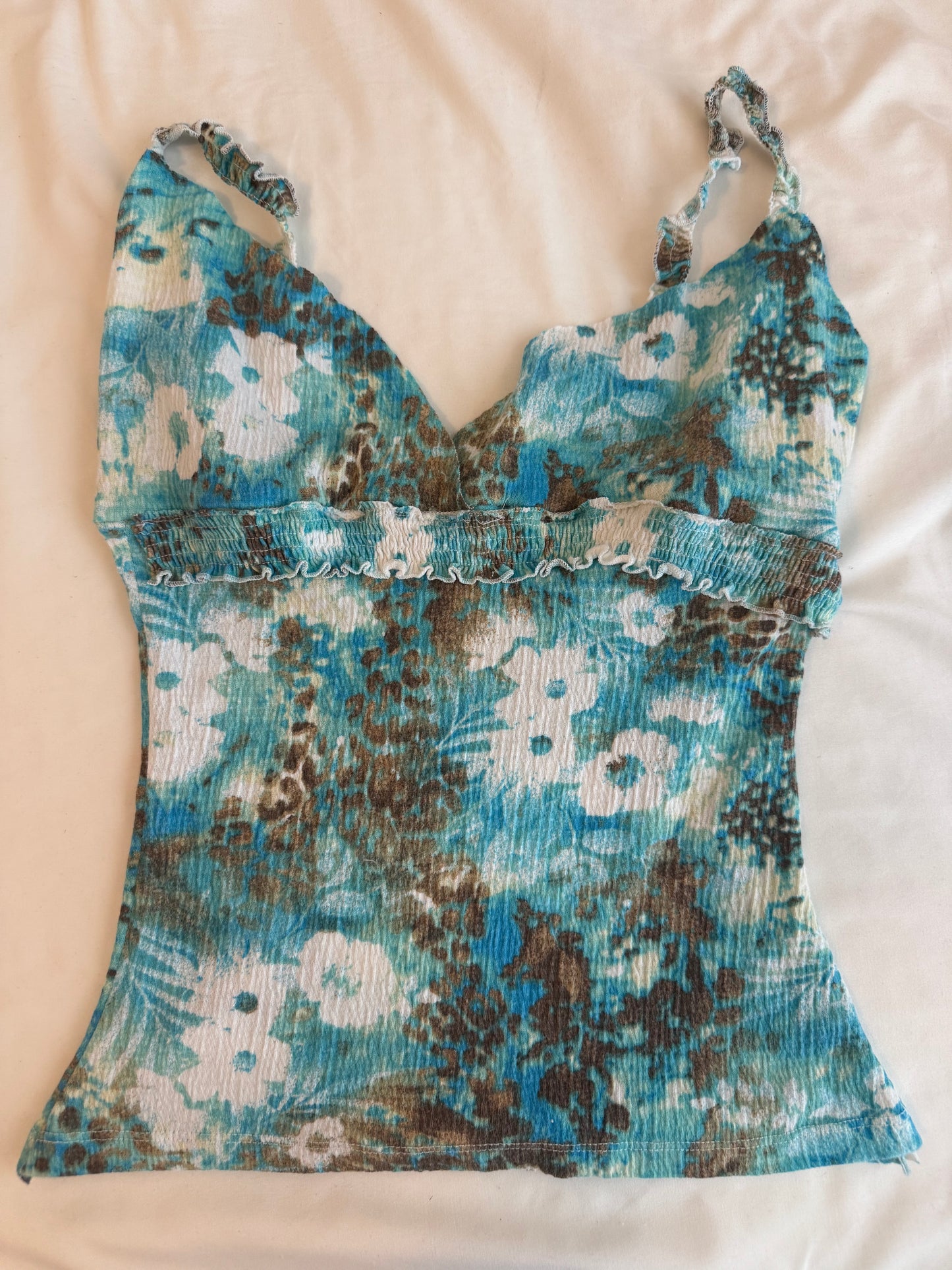 Multicolor Blue Floral Top