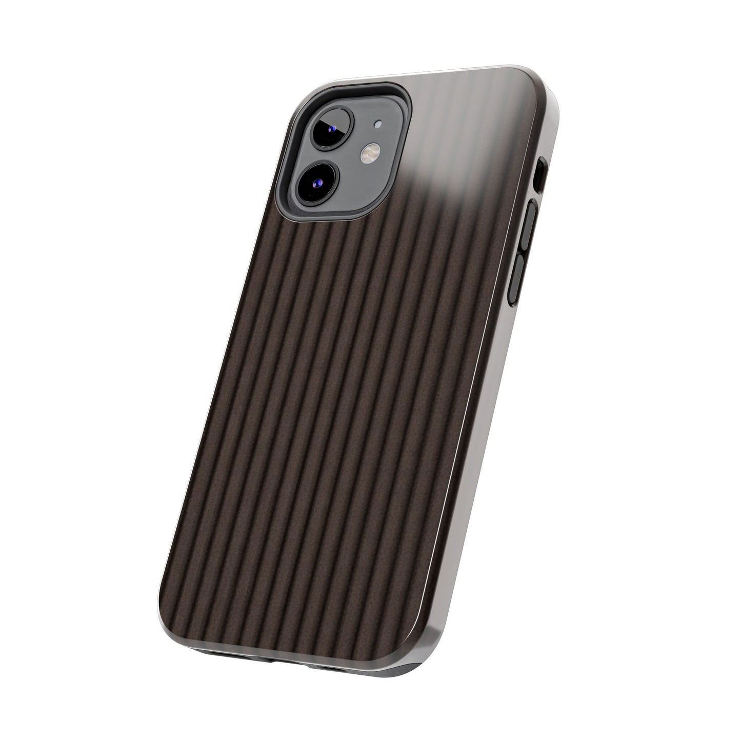 Ribbed Dark Brown Tough Phone Case – Slim Protective Mobile Cover