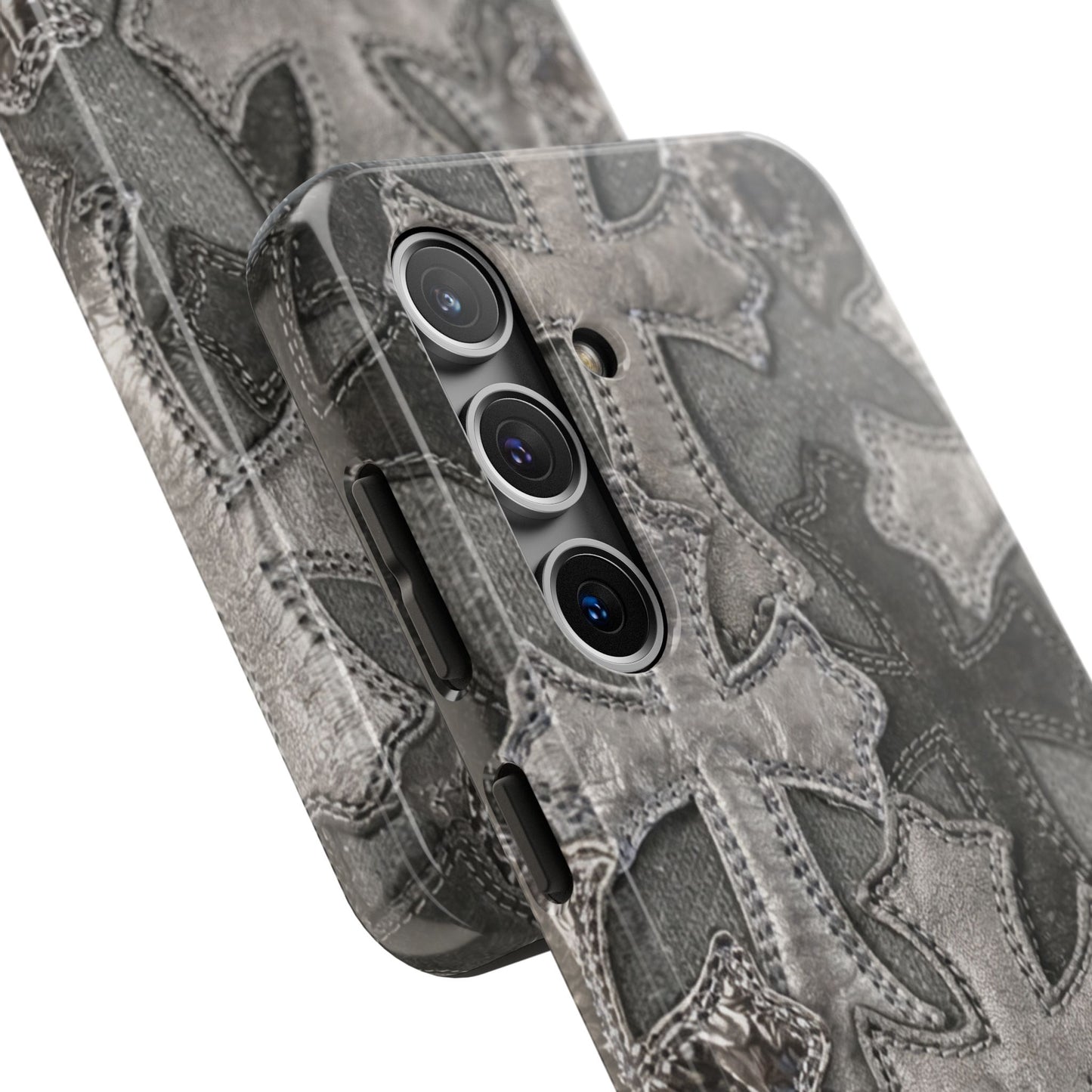 Grey Patchwork Crosses - Protective Phone Case