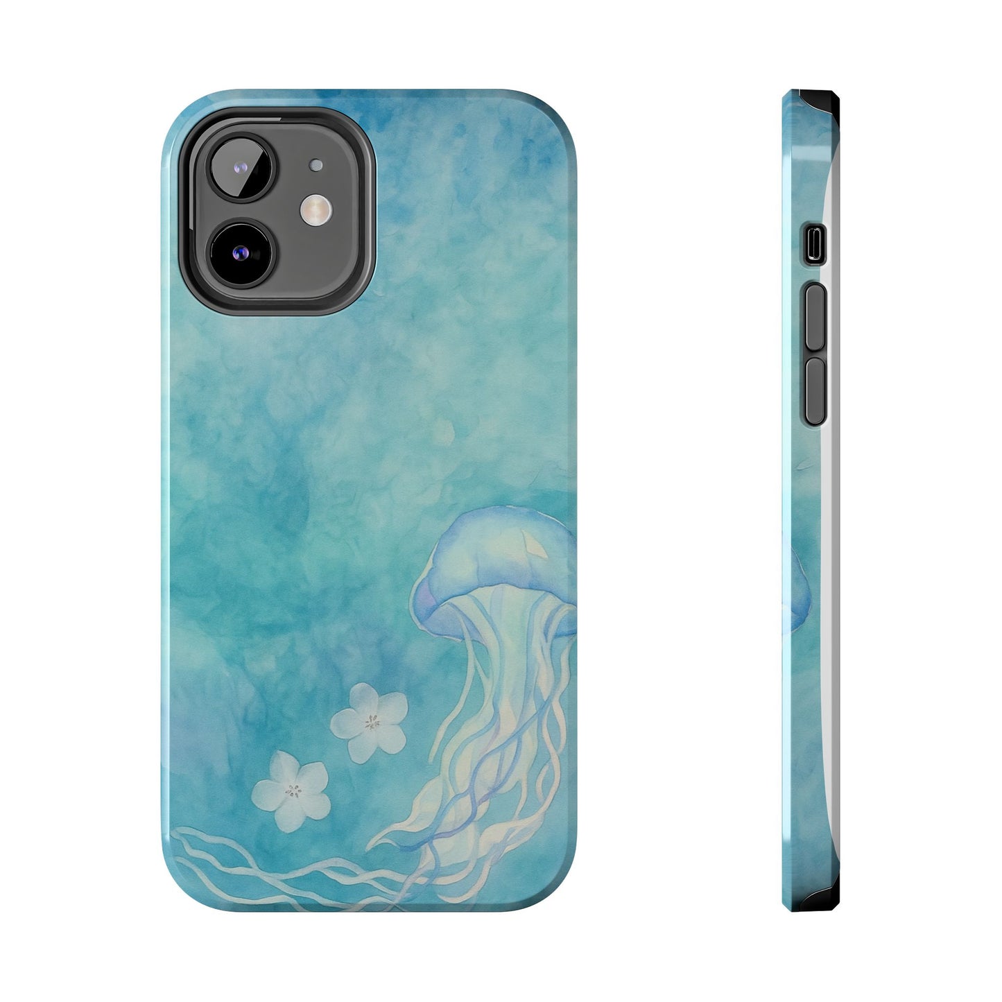 Sea-Blue Jellyfish - Protective Phone Case
