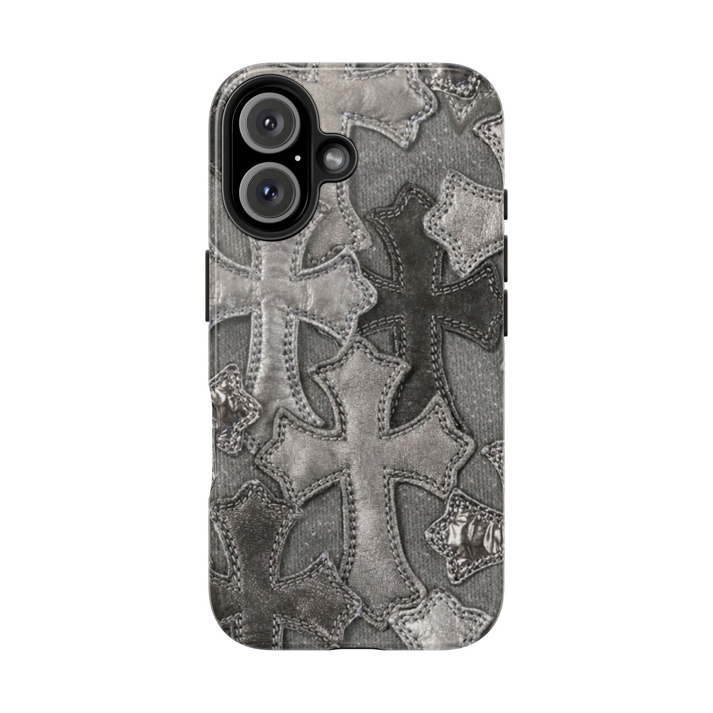 Grey Patchwork Crosses - Protective Phone Case