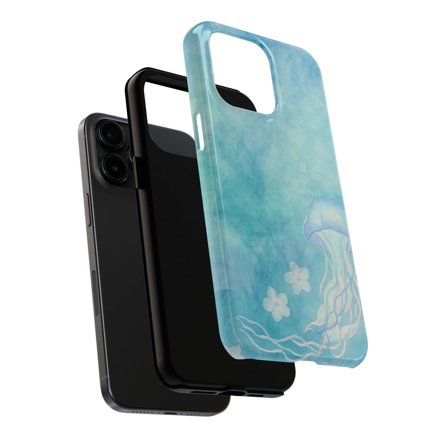 Sea-Blue Jellyfish - Protective Phone Case