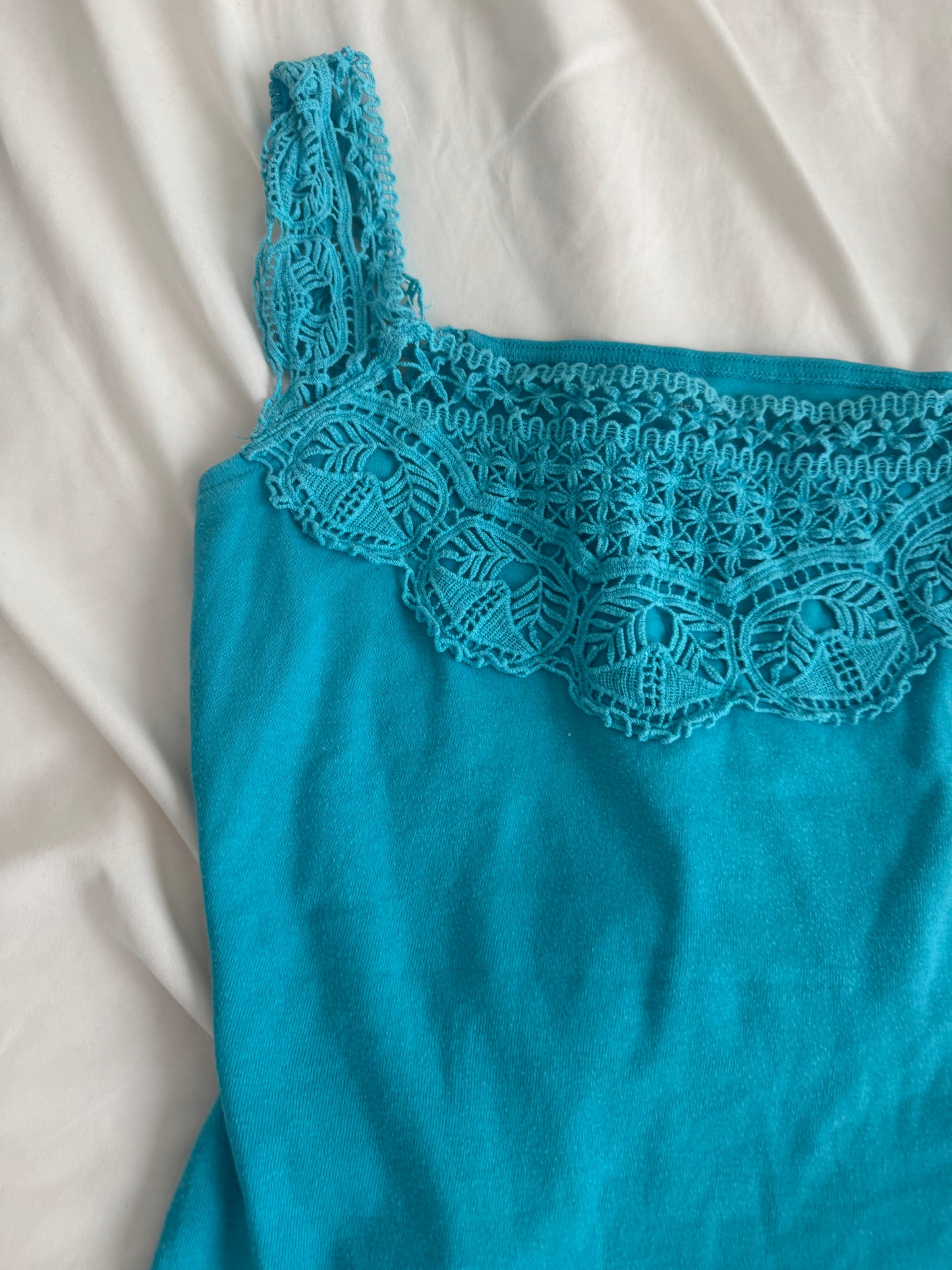 Vintage Blue Top with Lace