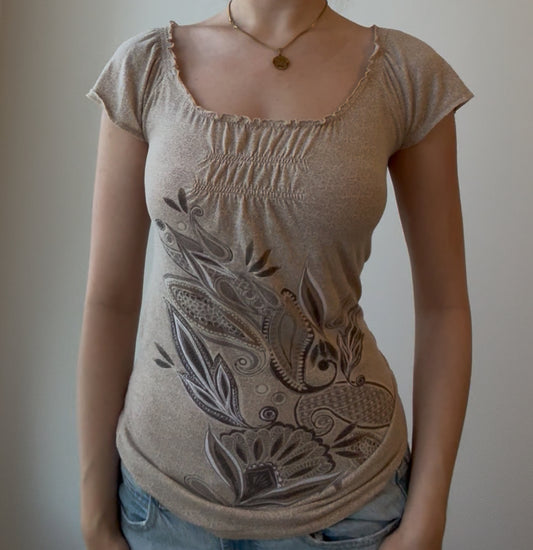 Beige Baby Tee