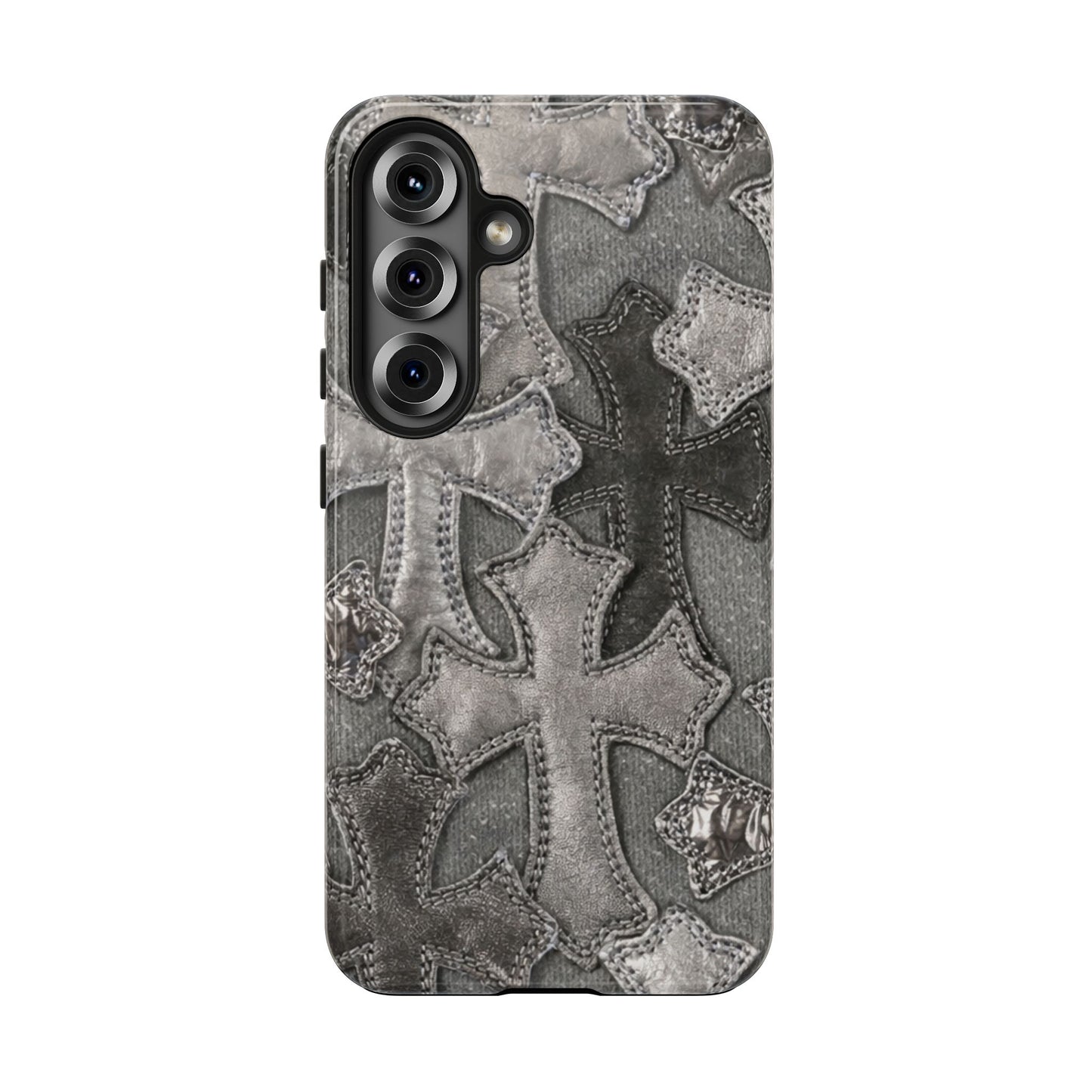 Grey Patchwork Crosses - Protective Phone Case