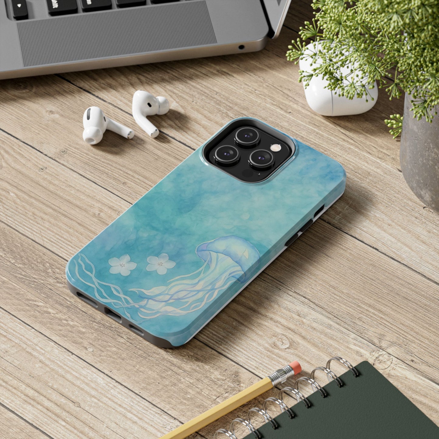 Sea-Blue Jellyfish - Protective Phone Case