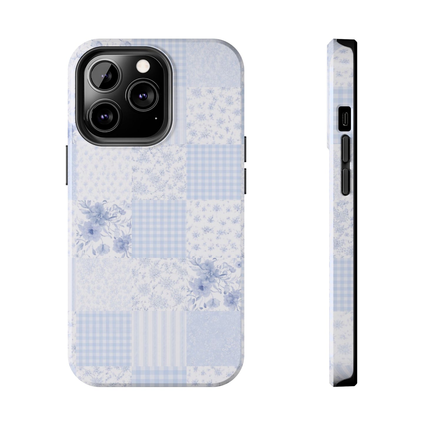 Baby Blue Plaid - Protective Phone Case
