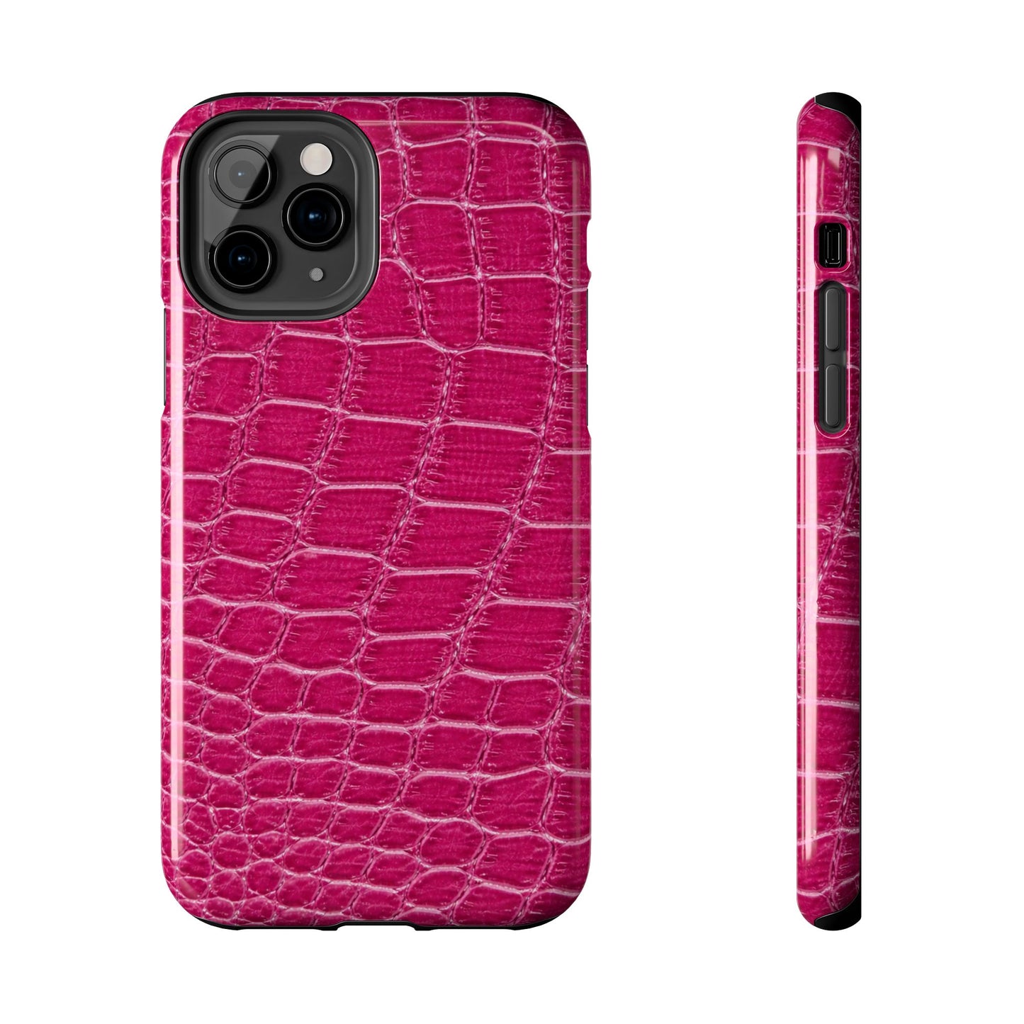 Pink Crocodile Pattern - Protective Phone Case