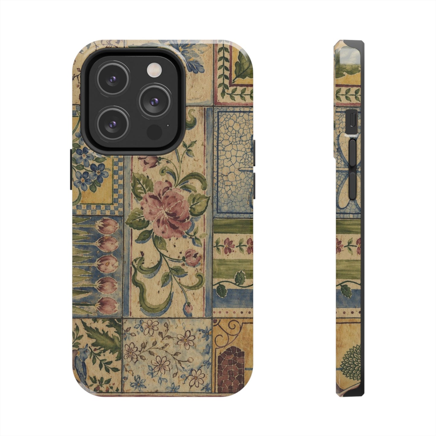 Vintage Floral Patchwork - Protective Phone Case