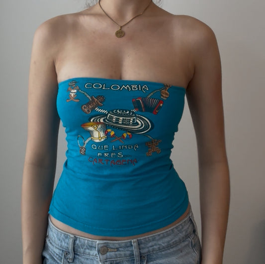 Blue Colombia Tube Top