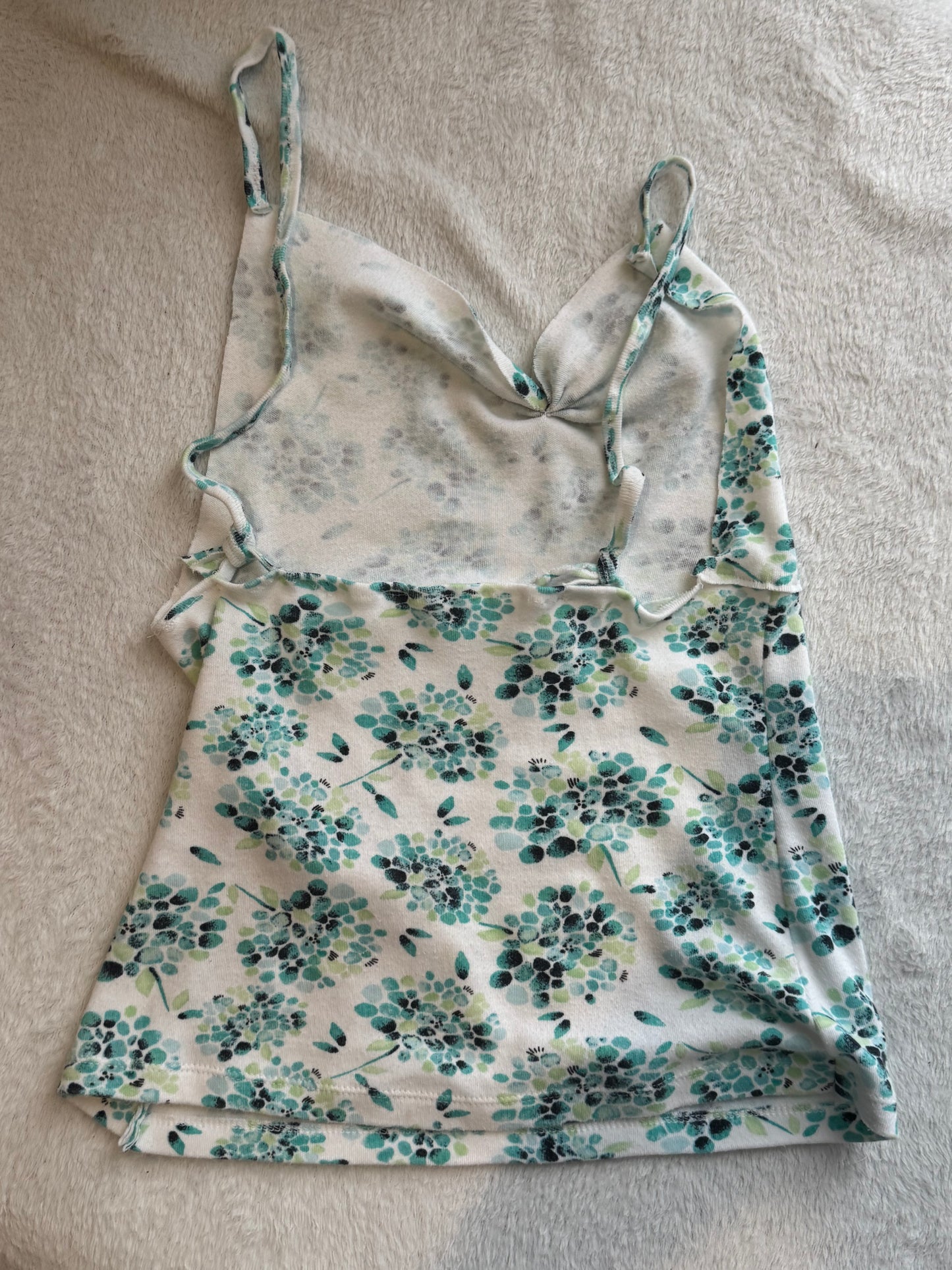 White and Blue Floral Halter and Cami Top