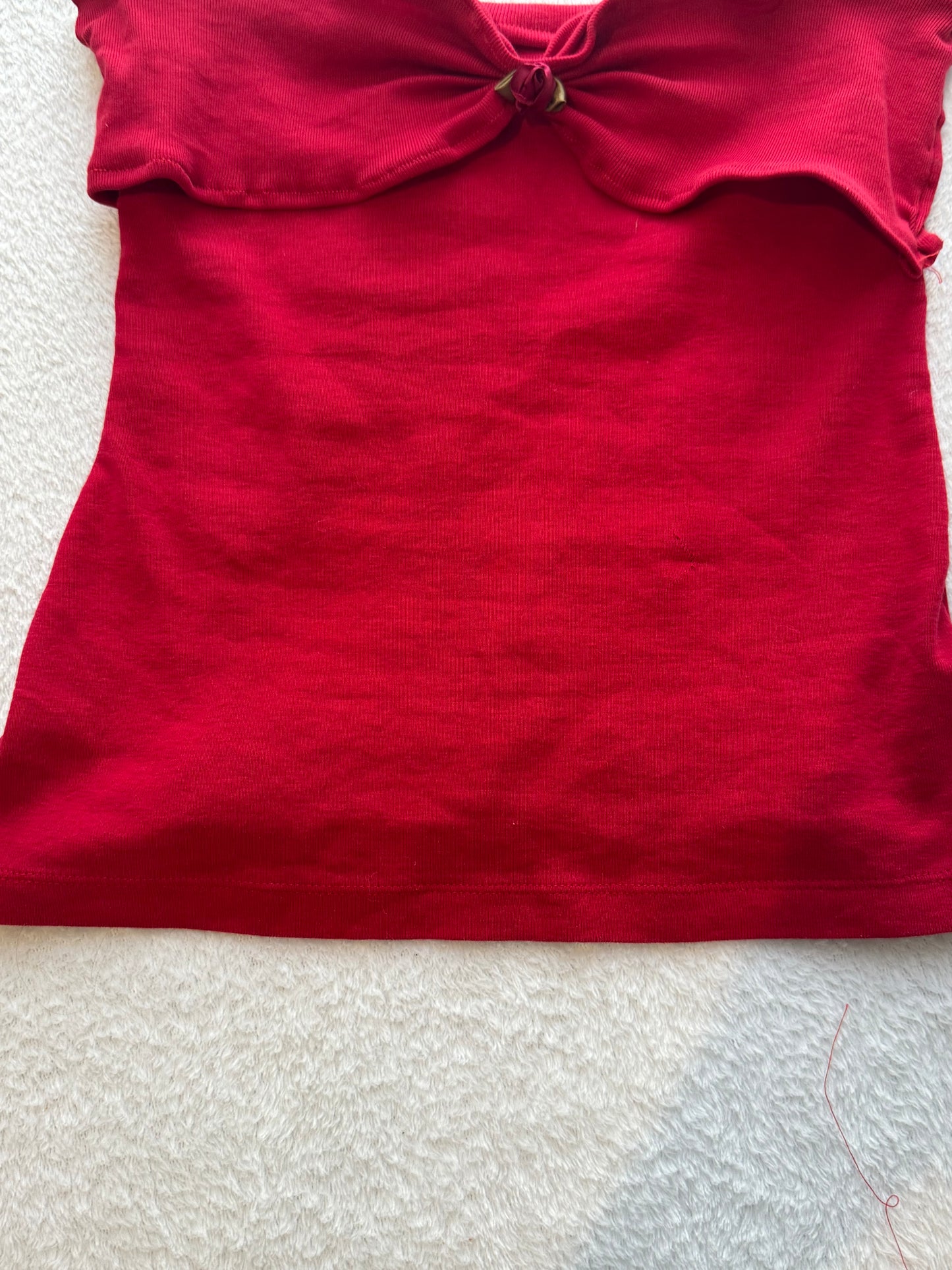 Red Tube Top with Red Flower