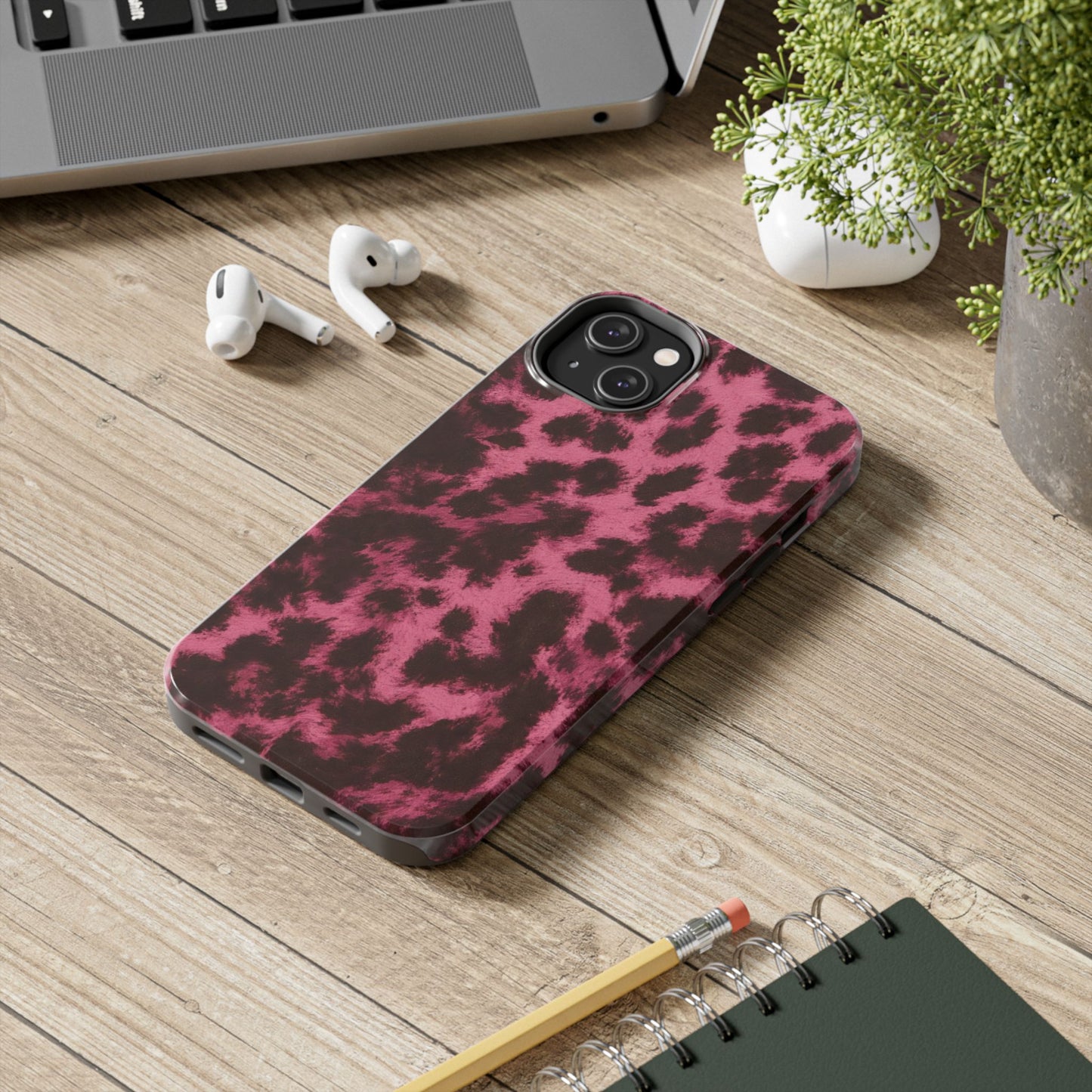 Pink Leopard Print - Protective Phone Case