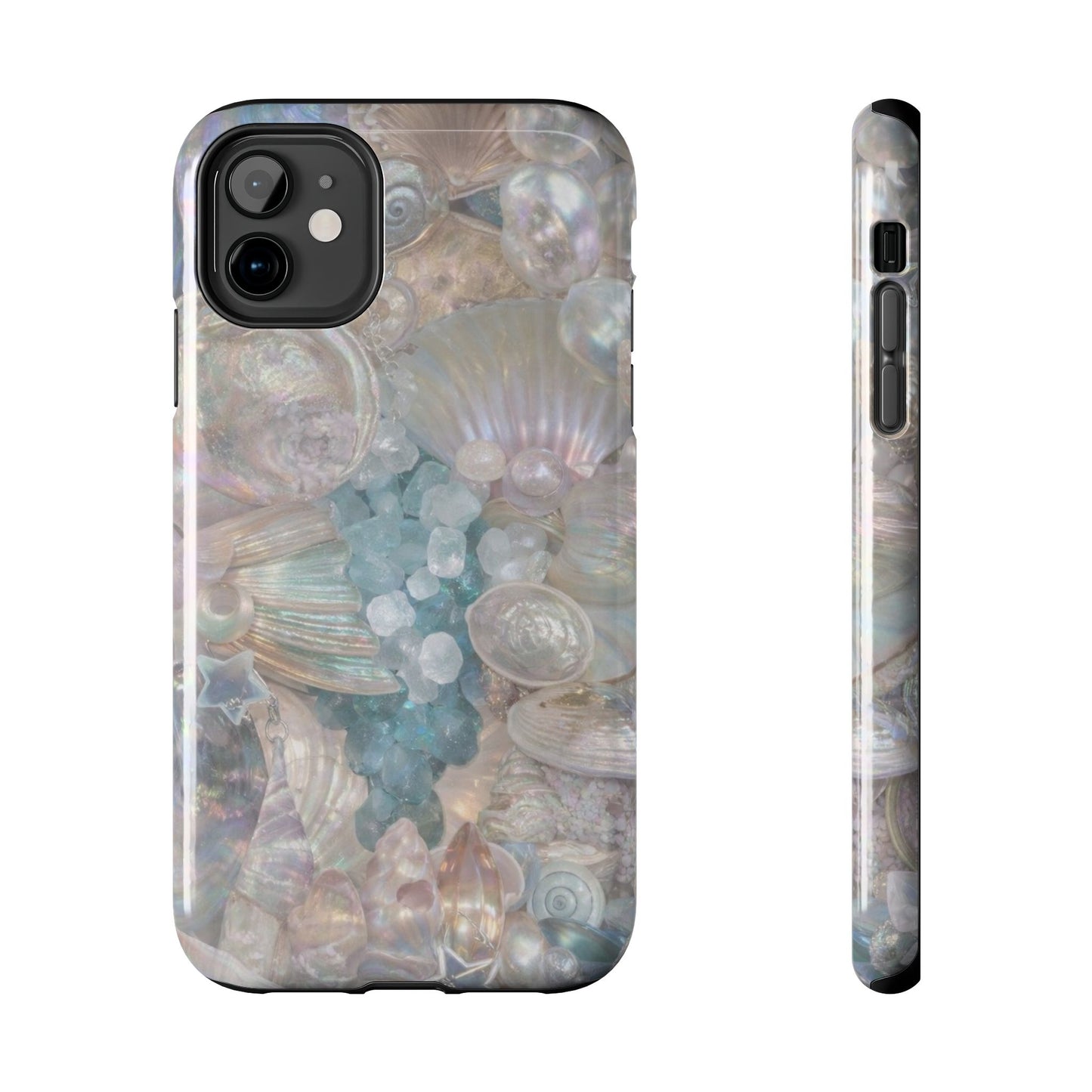 Aquamarine and Shells - Protective Phone Case