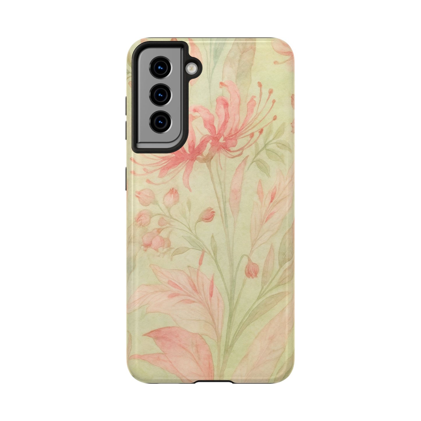 Pink Mint Floral - Protective Phone Case