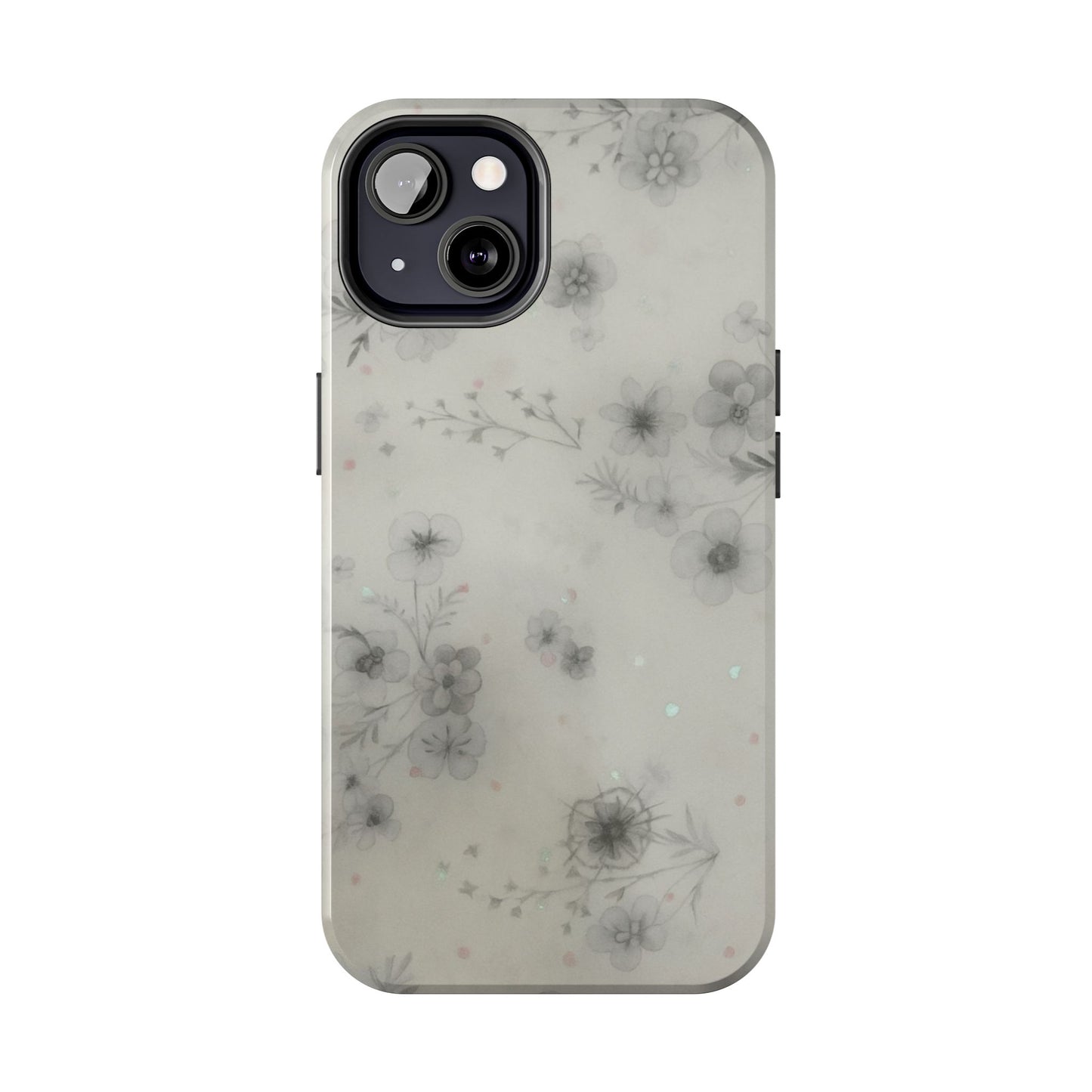 Misty Gray Floral - Protective Phone Case