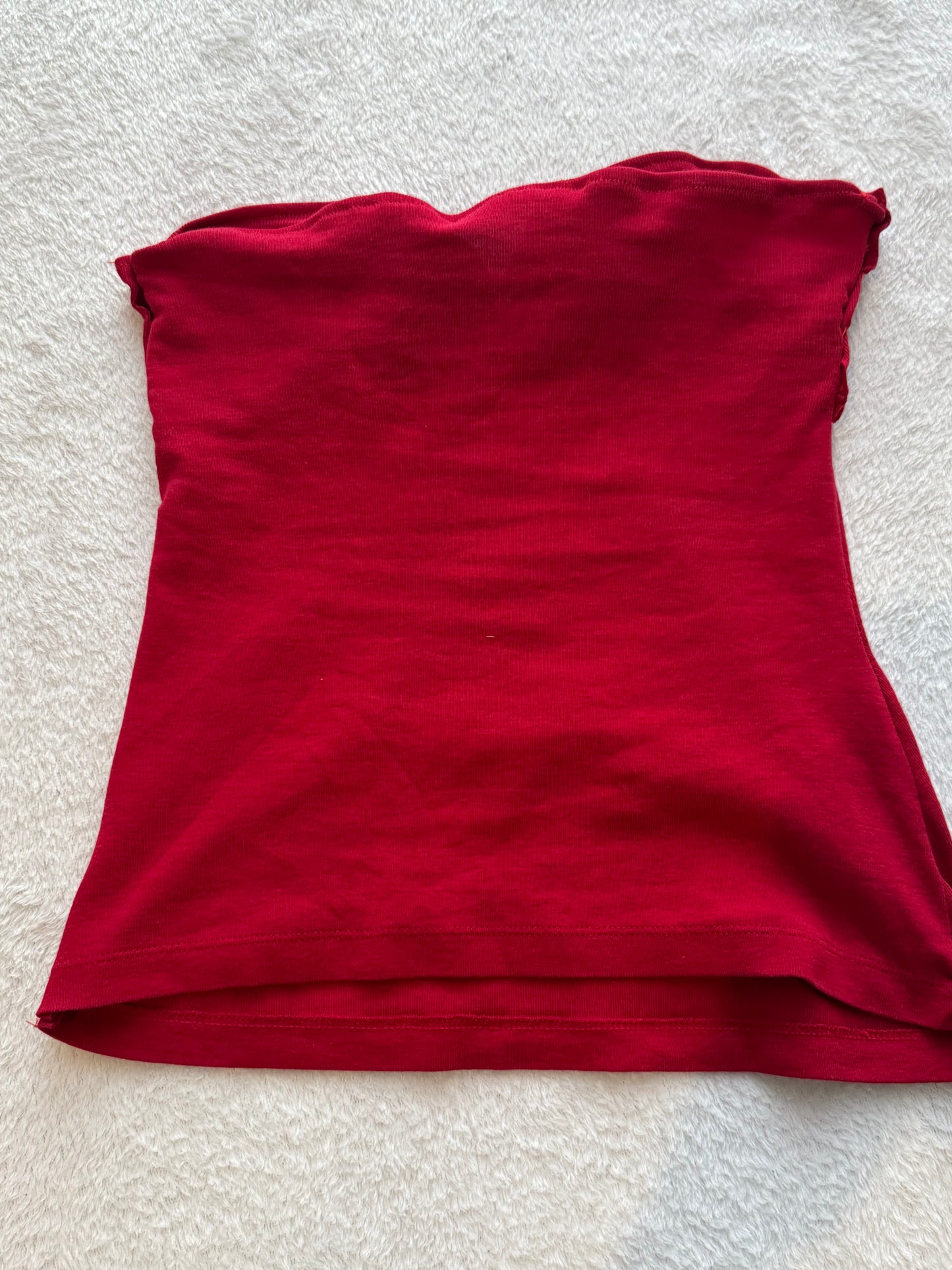 Red Tube Top with Red Flower