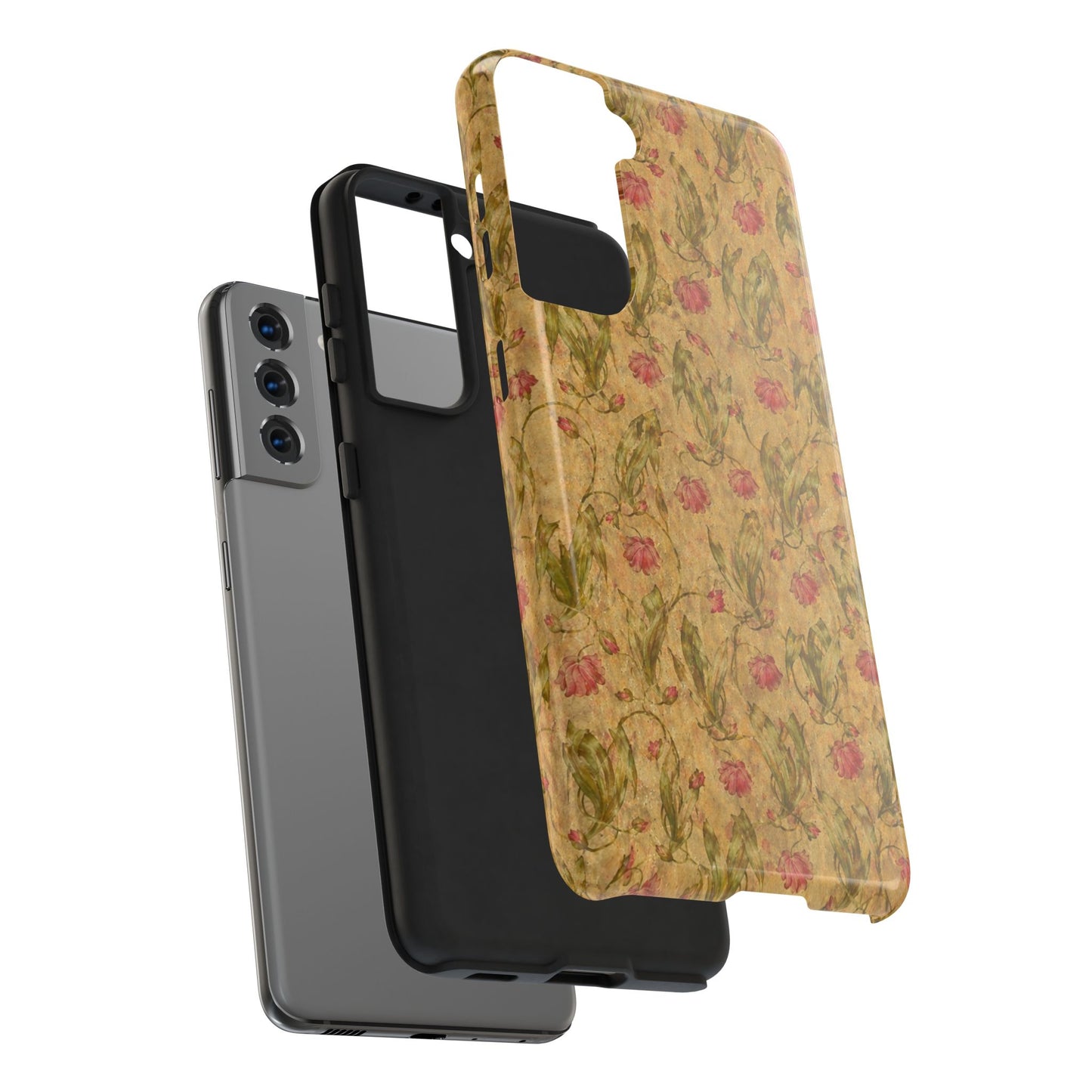 Roses on Aged Paper - Protective Phone Case