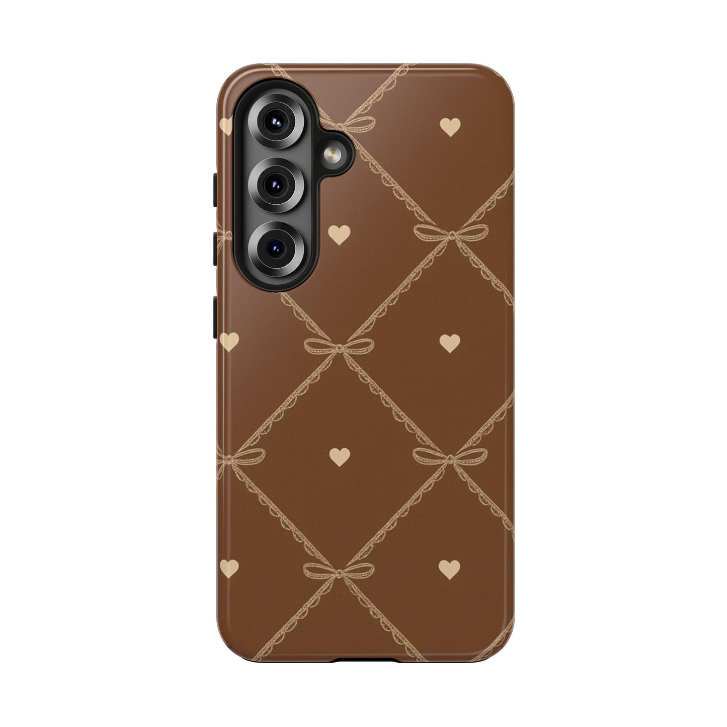 Chocolate Heart Ribbon - Protective Phone Case