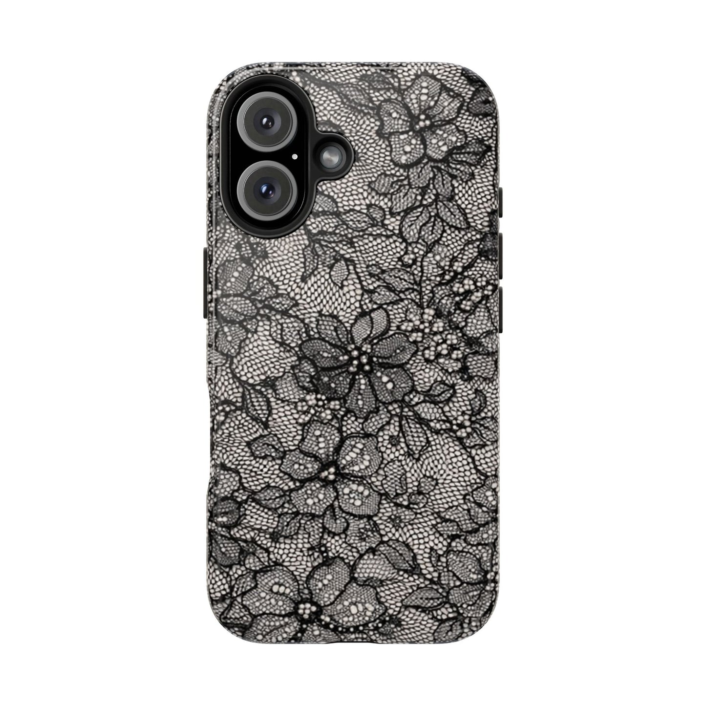 Black Floral Lace - Protective Phone Case