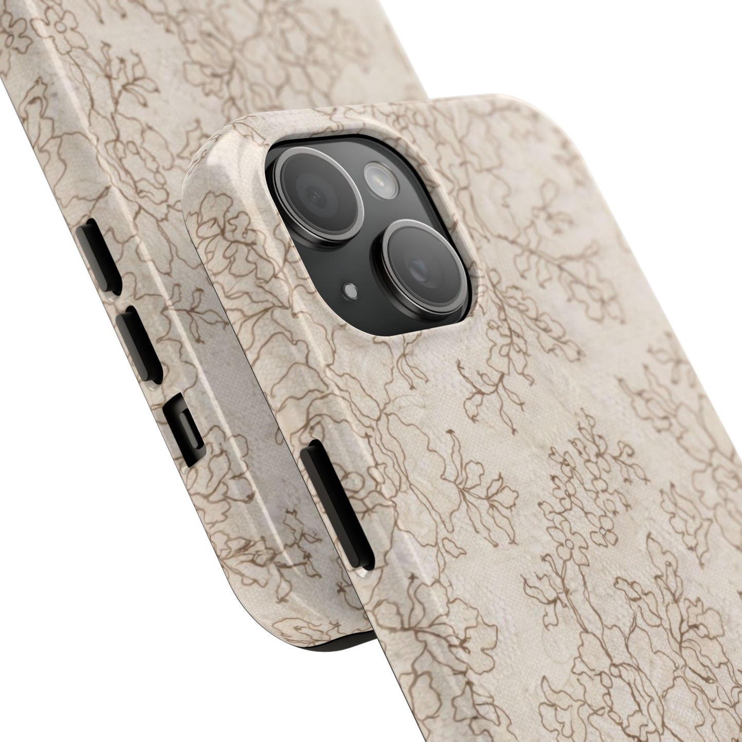 Vintage Beige Lace - Protective Phone Case