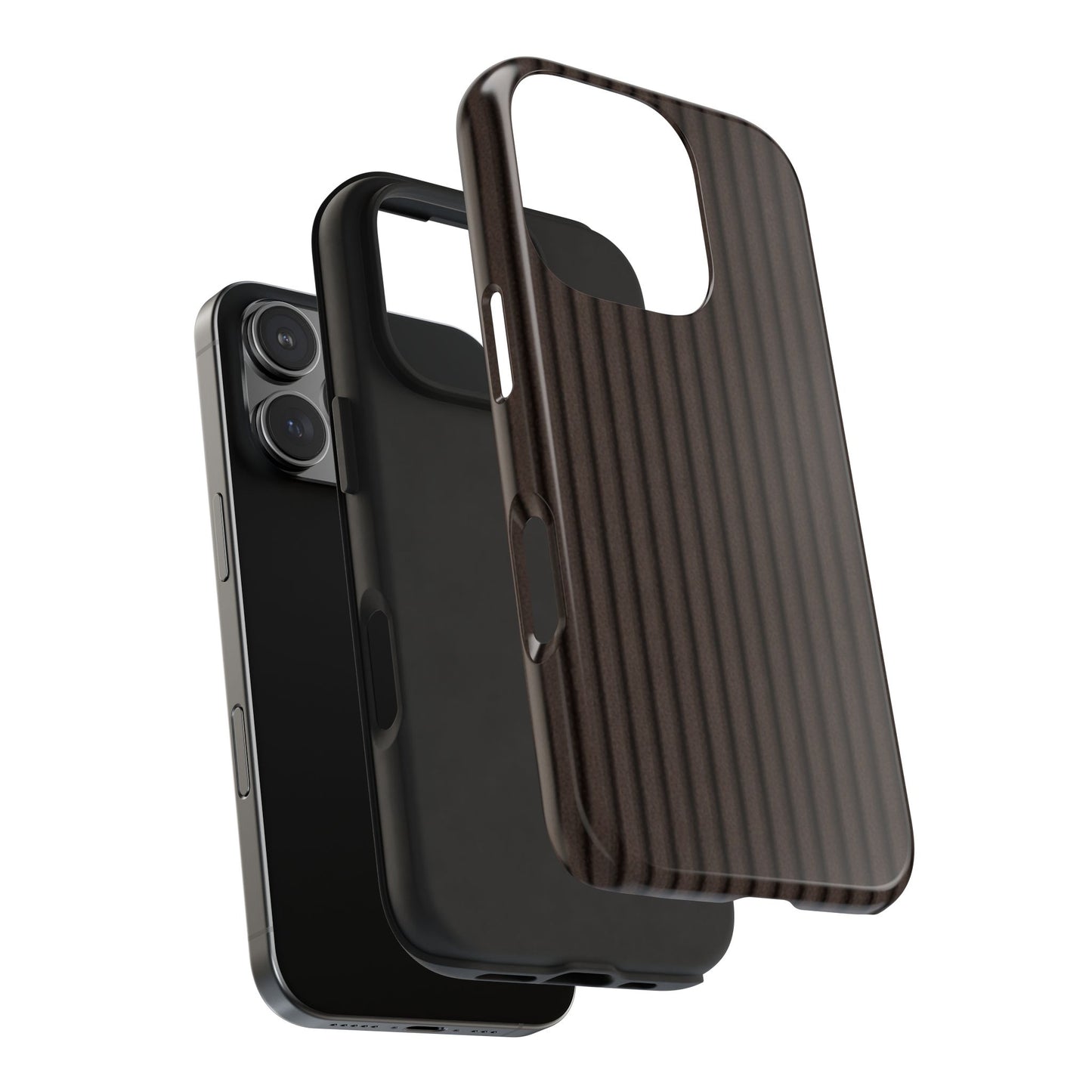 Ribbed Dark Brown Tough Phone Case – Slim Protective Mobile Cover
