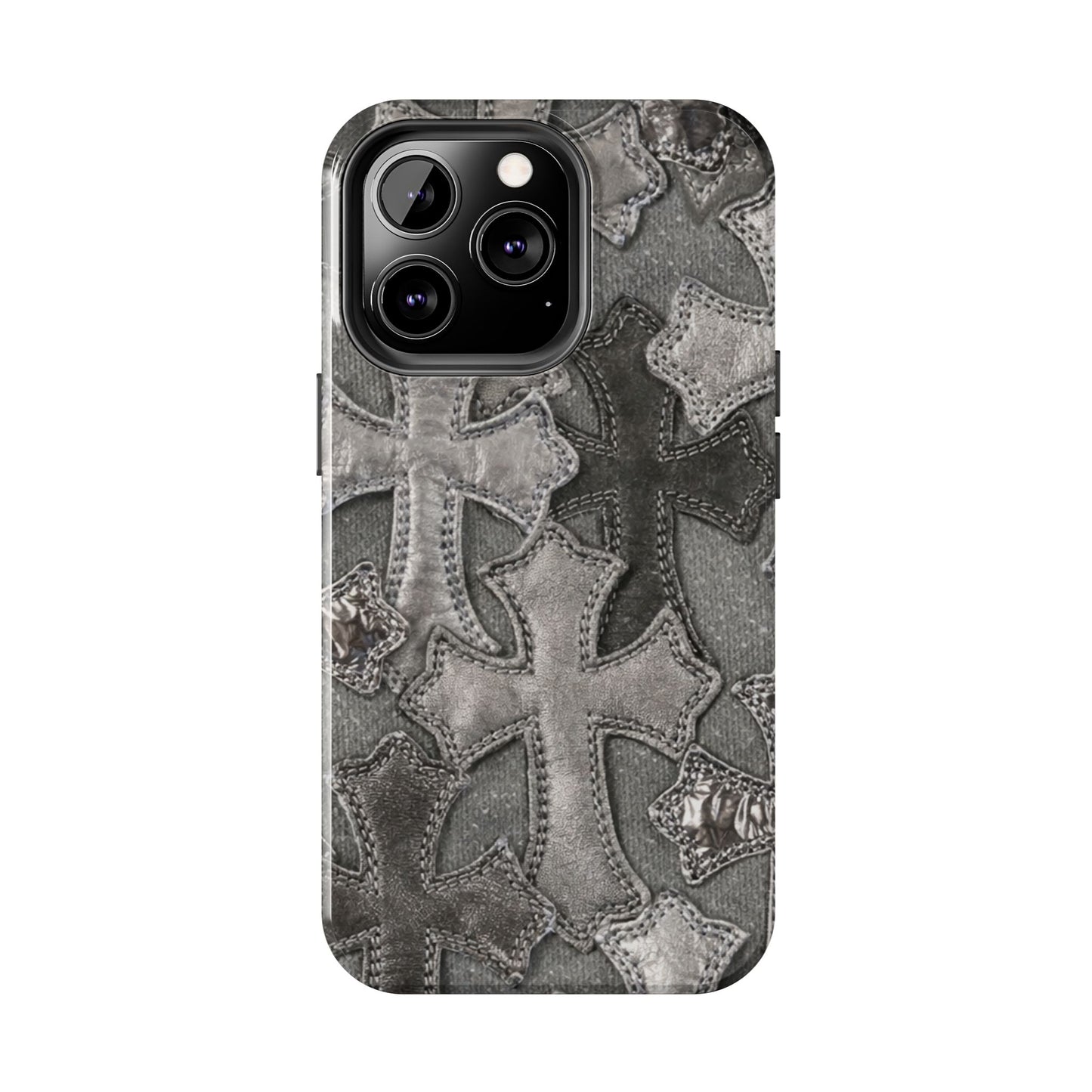 Grey Patchwork Crosses - Protective Phone Case