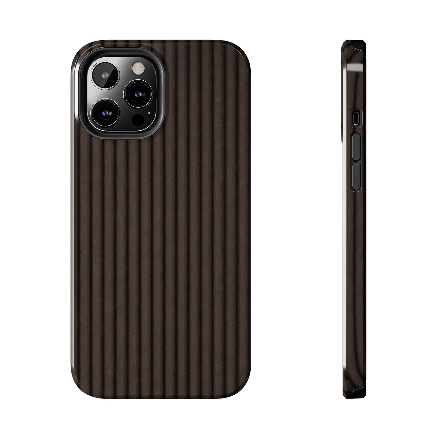 Ribbed Dark Brown Tough Phone Case – Slim Protective Mobile Cover