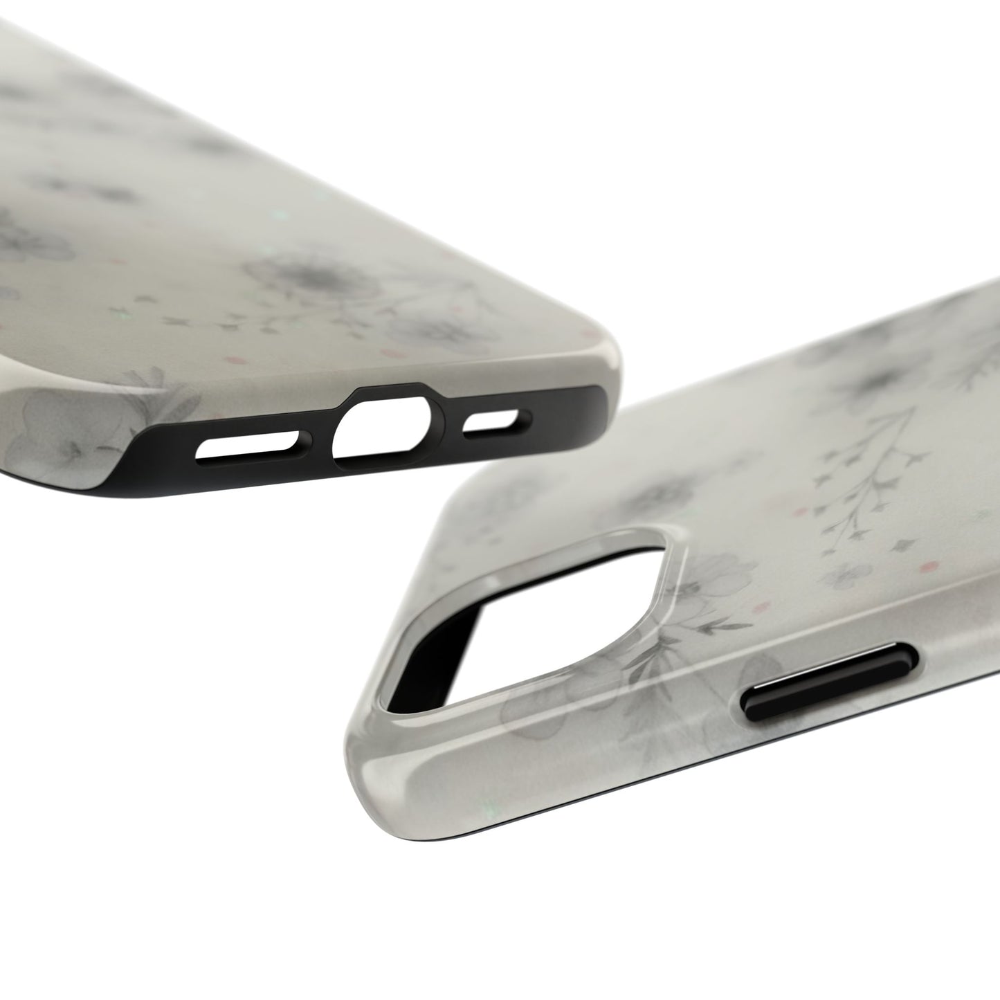 Misty Gray Floral - Protective Phone Case