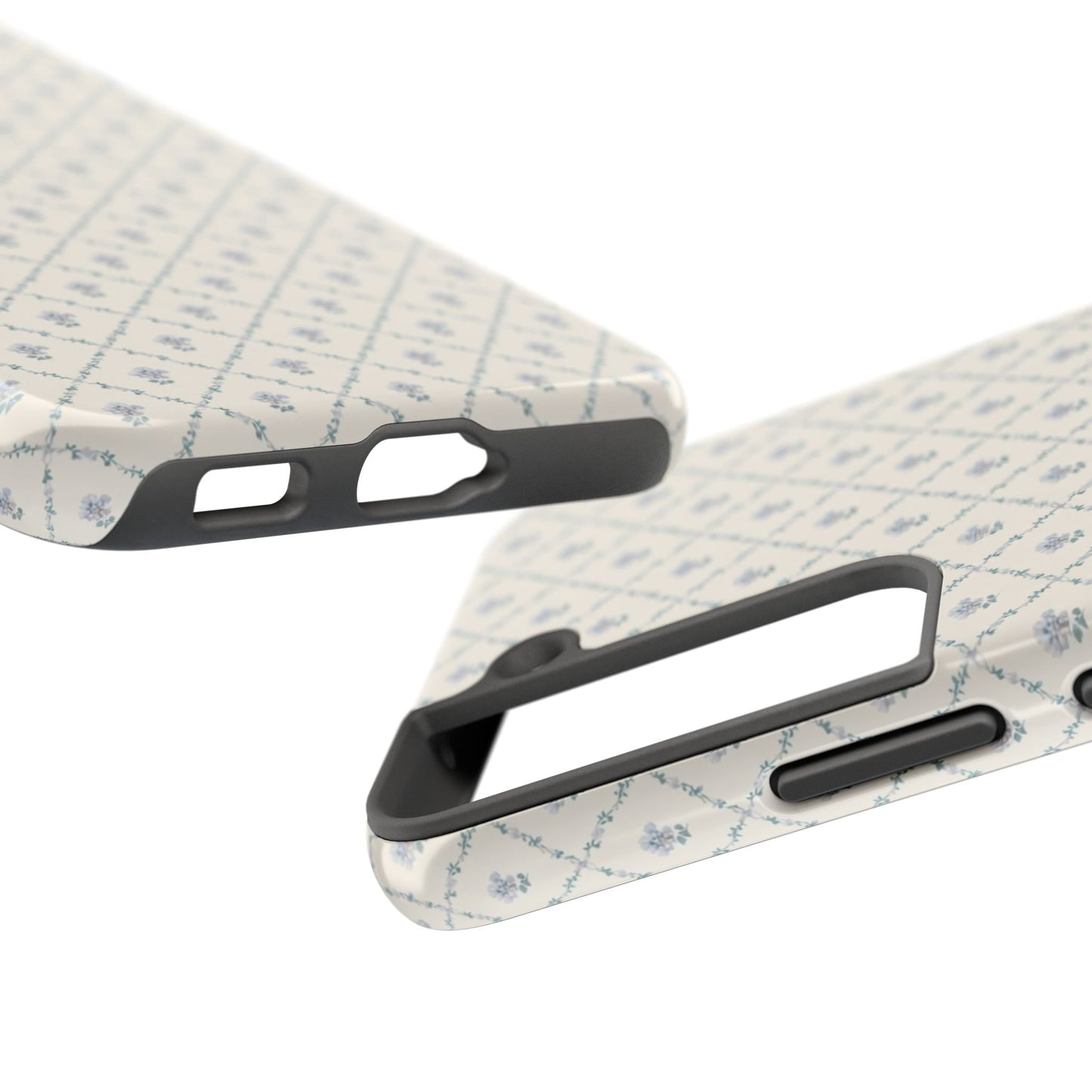 Vintage Blue Floral Wallpaper - Protective Phone Case