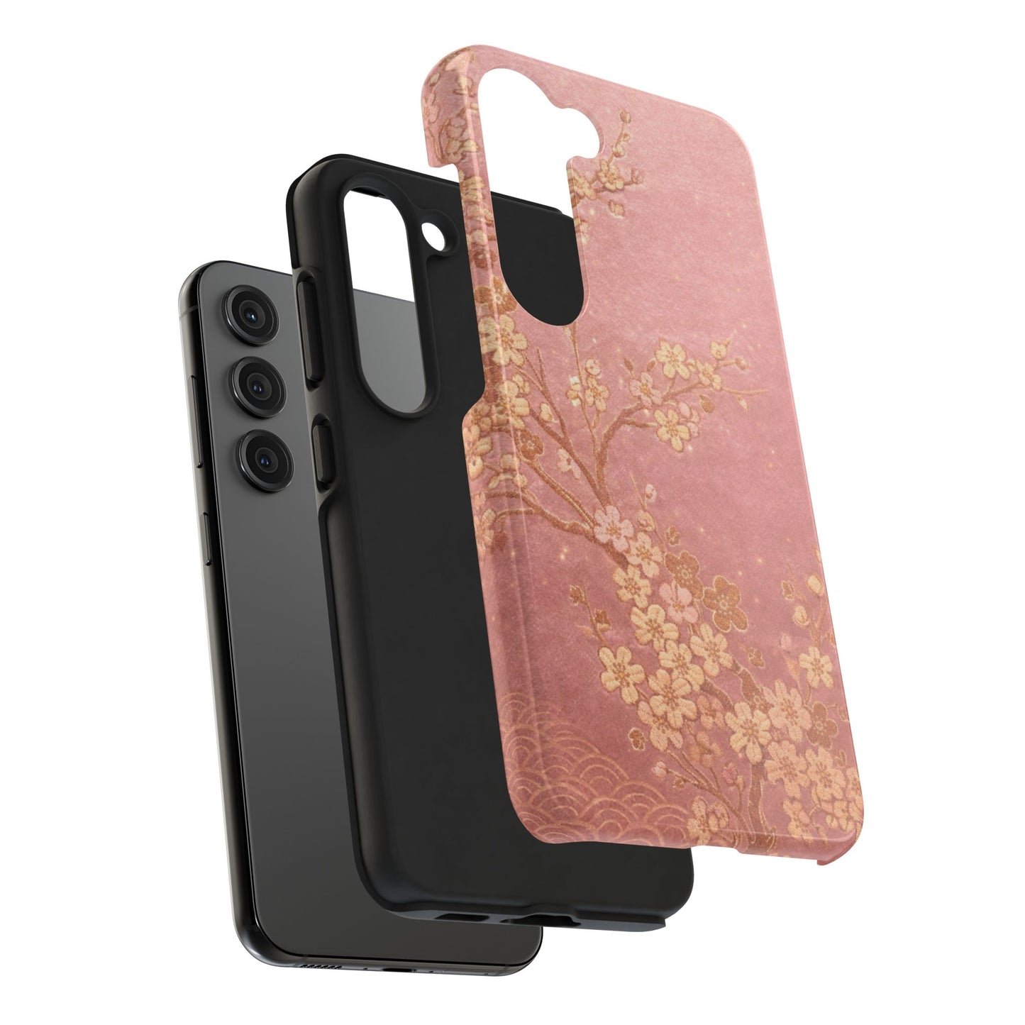 Pink Gold Cherry Blossom - Protective Phone Case