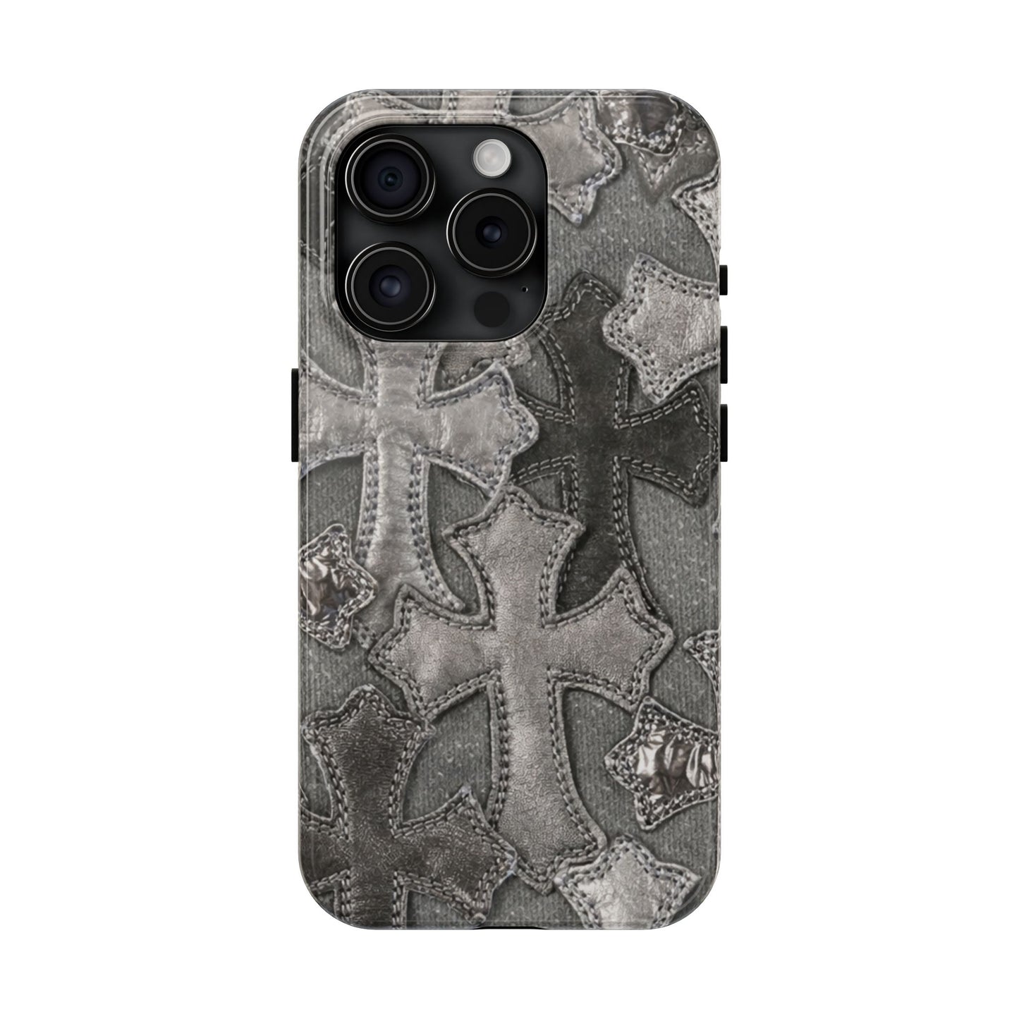Grey Patchwork Crosses - Protective Phone Case
