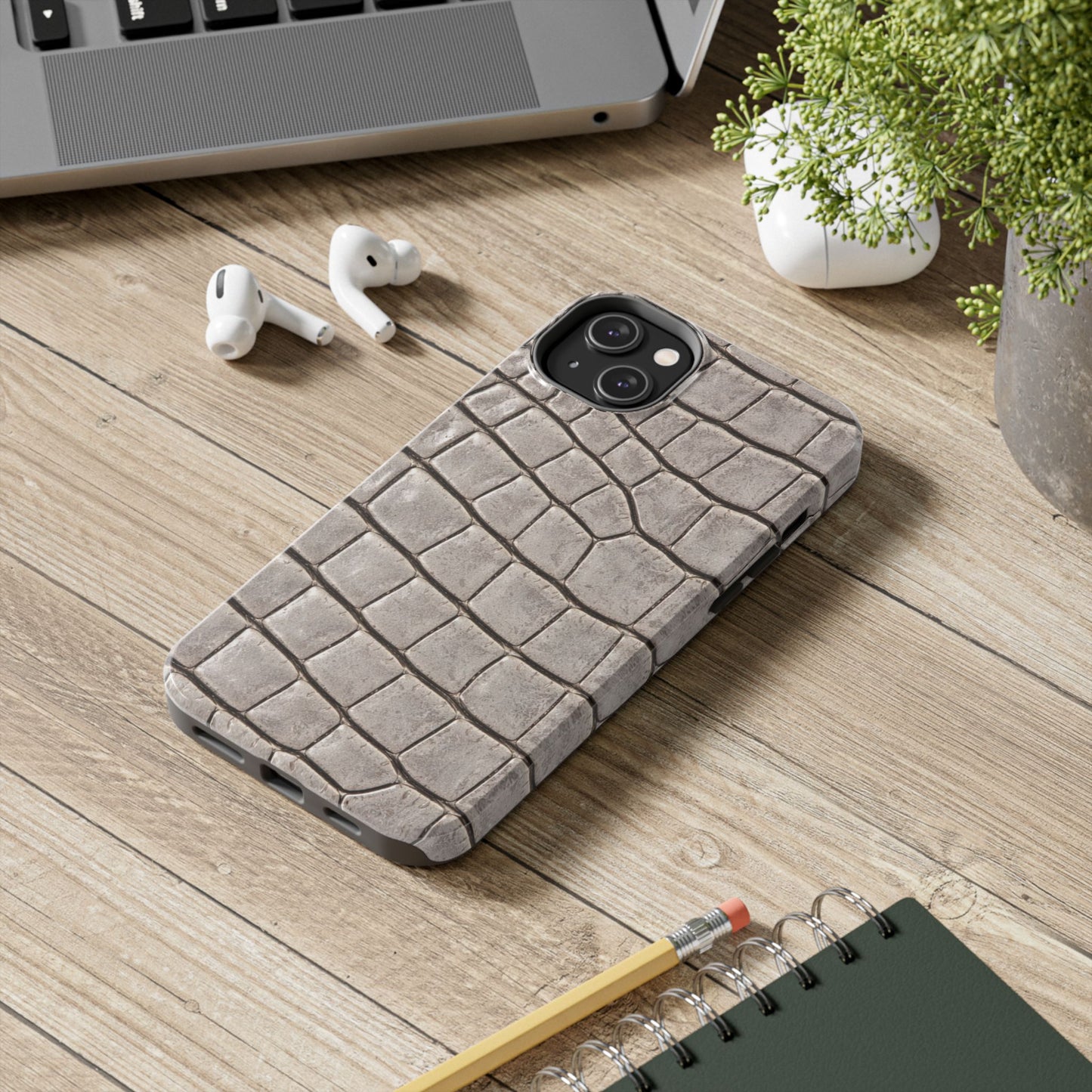 2000s Grey Crocodile - Protective Phone Case