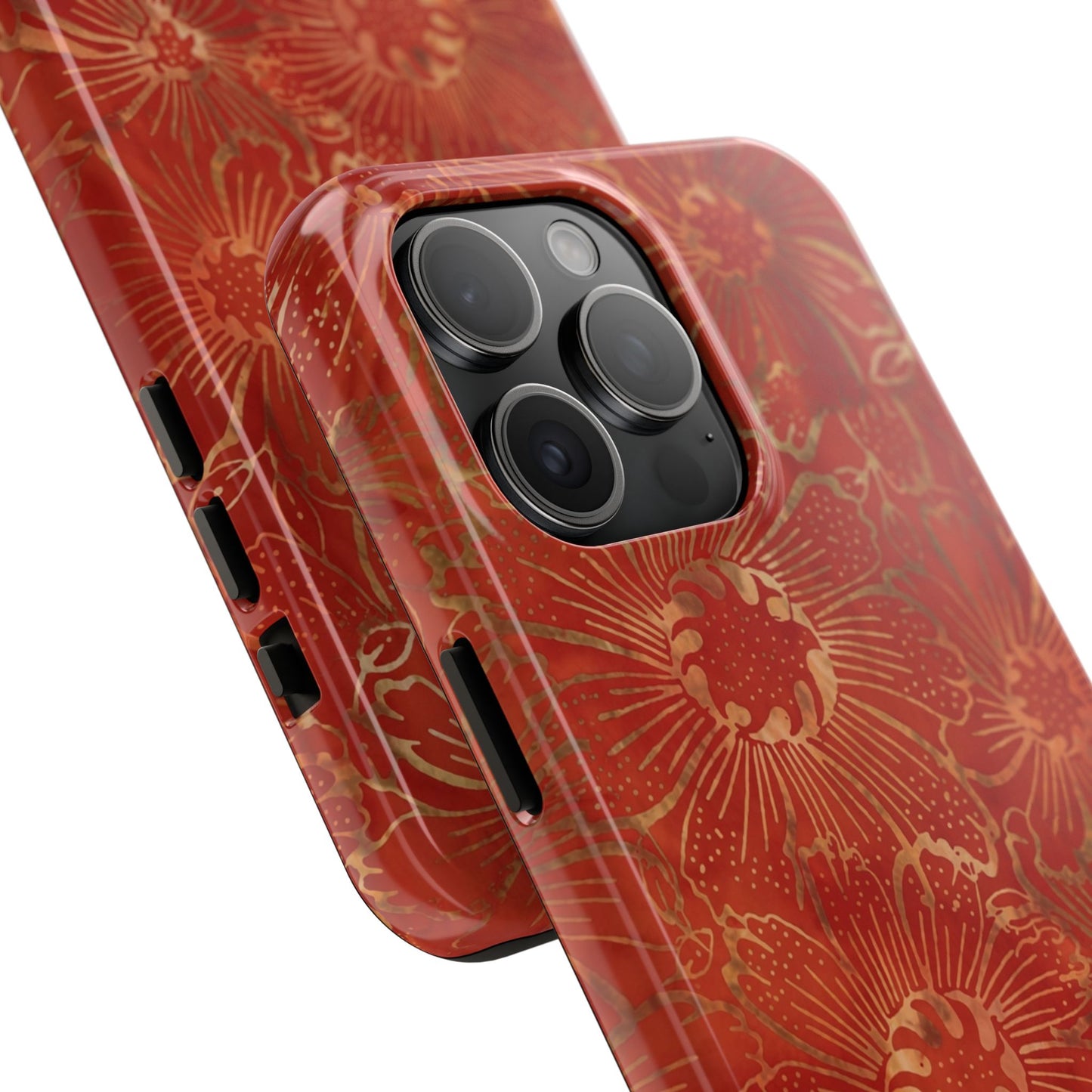 Radiant Red Florals - Protective Phone Case