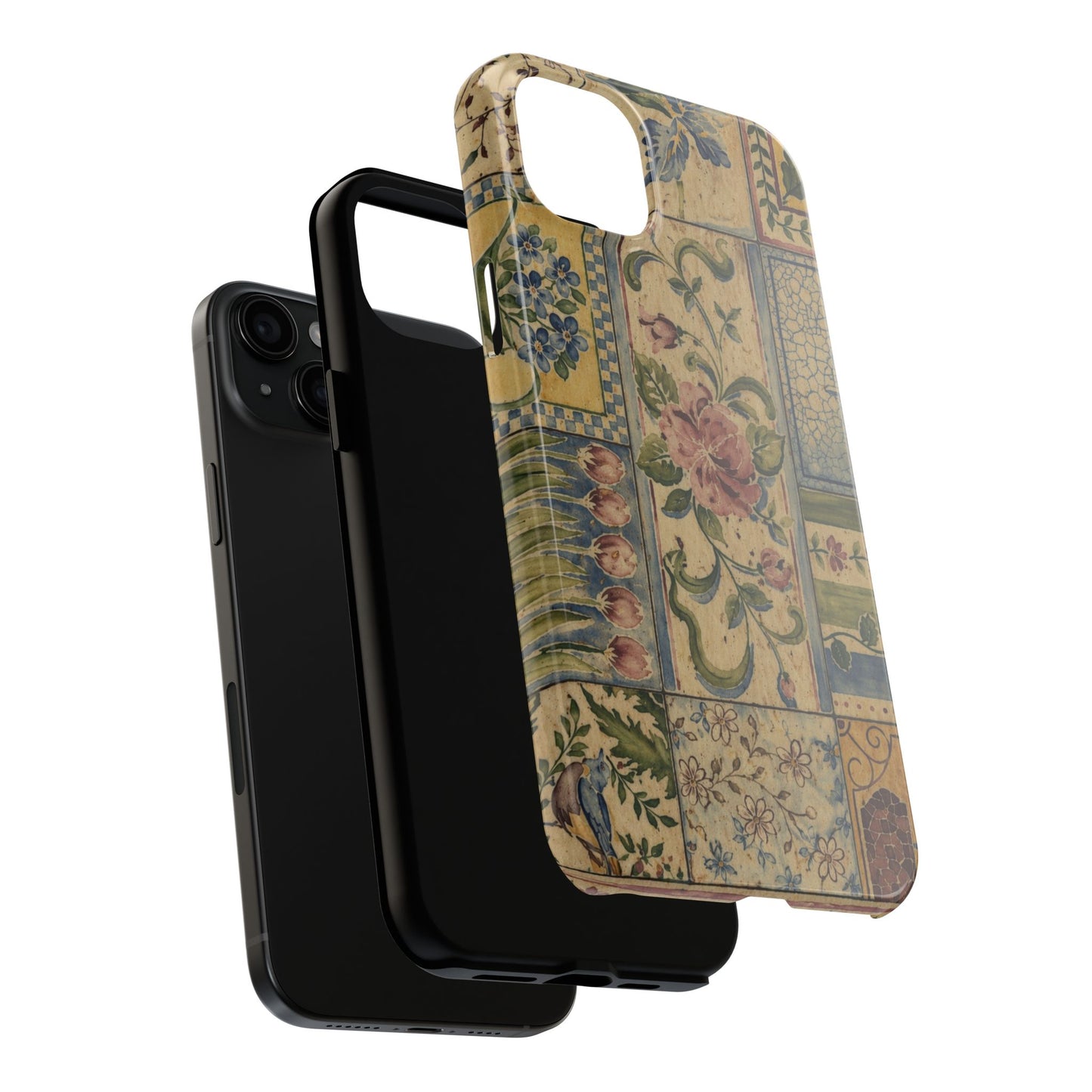 Vintage Floral Patchwork - Protective Phone Case