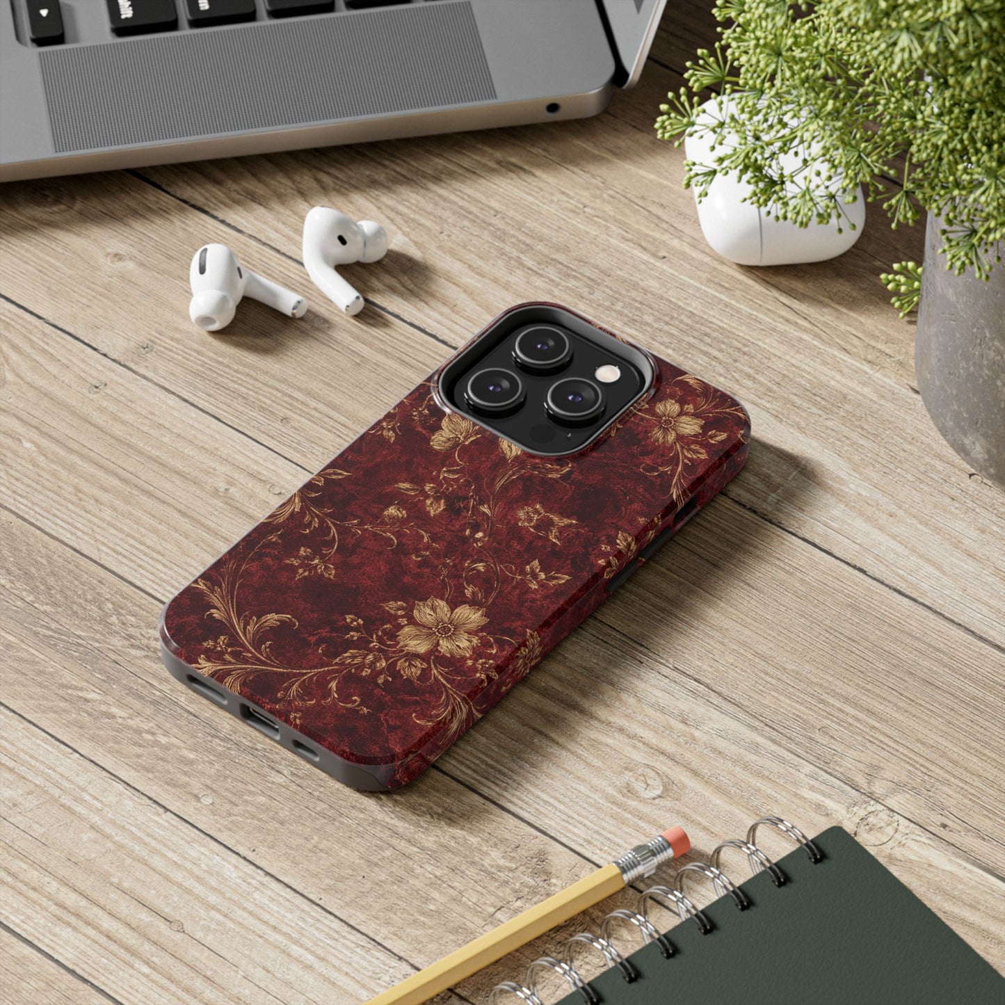 Floral Burgundy - Protective Phone Case