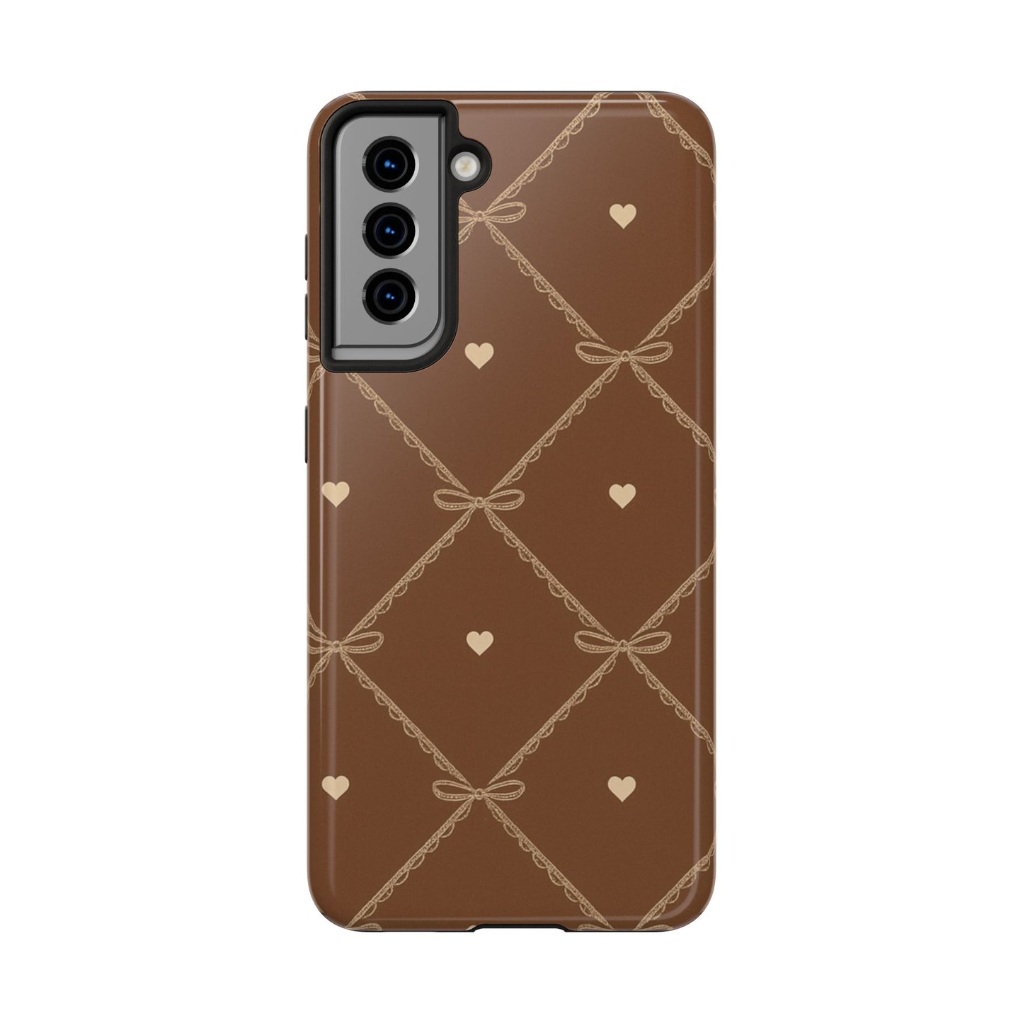 Chocolate Heart Ribbon - Protective Phone Case