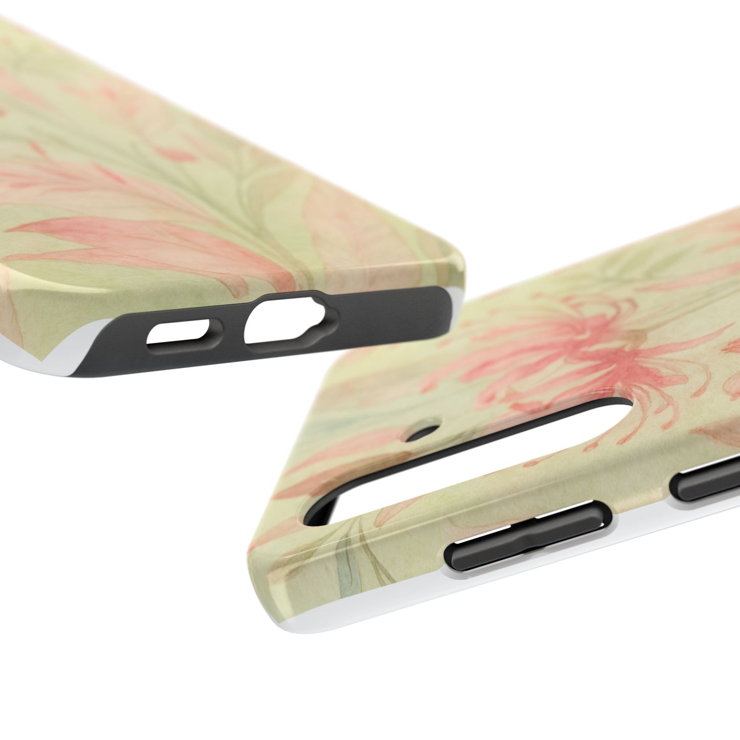 Pink Mint Floral - Protective Phone Case