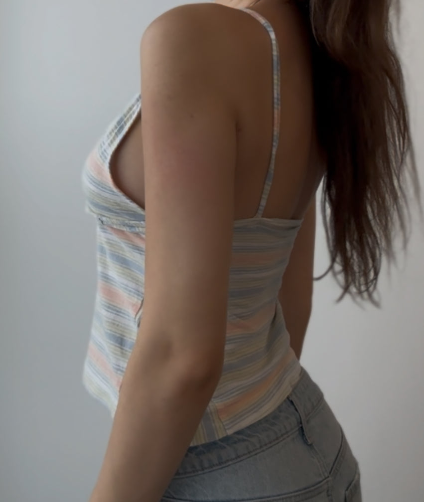 Striped Babydoll Top with Matching Waistband