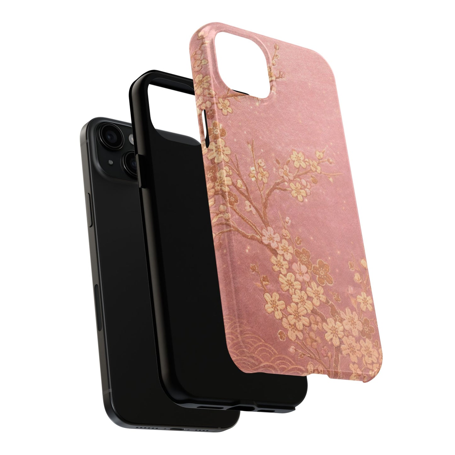 Pink Gold Cherry Blossom - Protective Phone Case