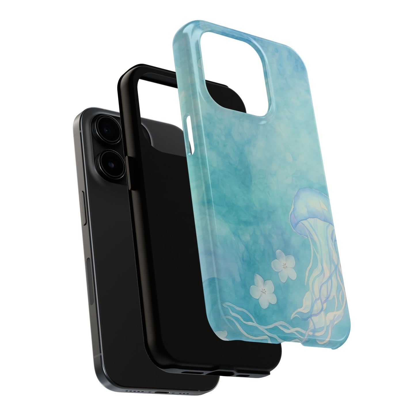 Sea-Blue Jellyfish - Protective Phone Case