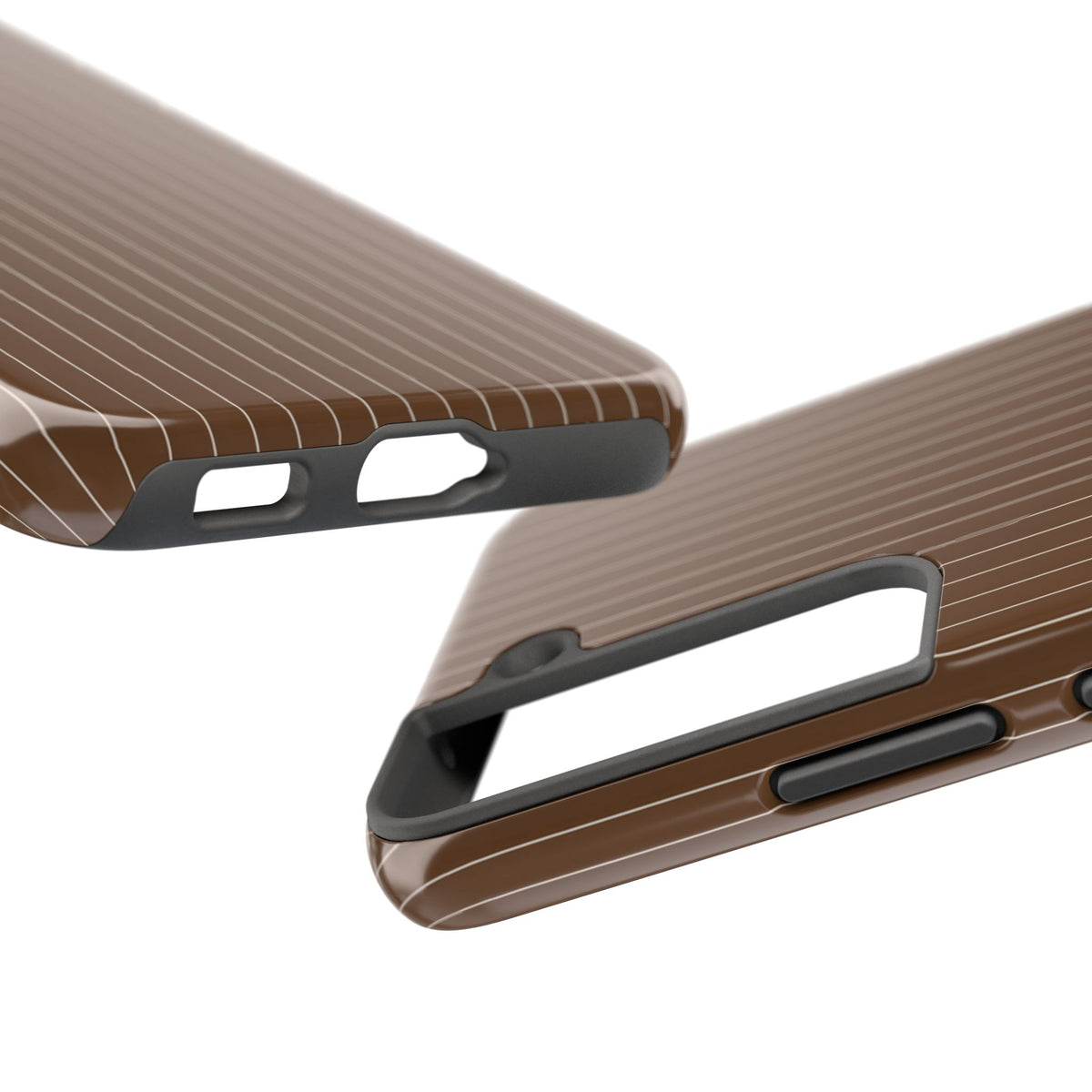 Brown Pinstripe - Protective Phone Case