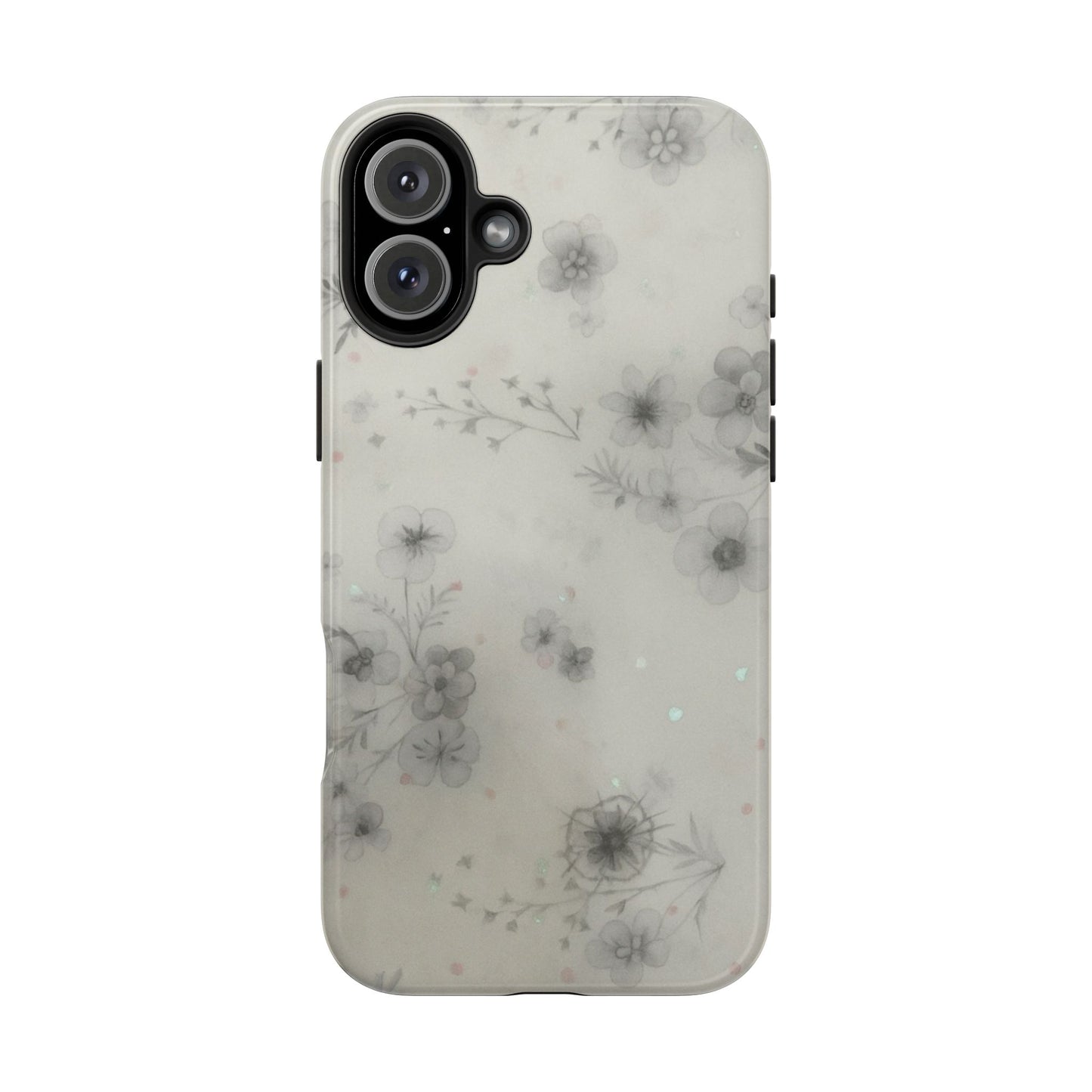 Misty Gray Floral - Protective Phone Case