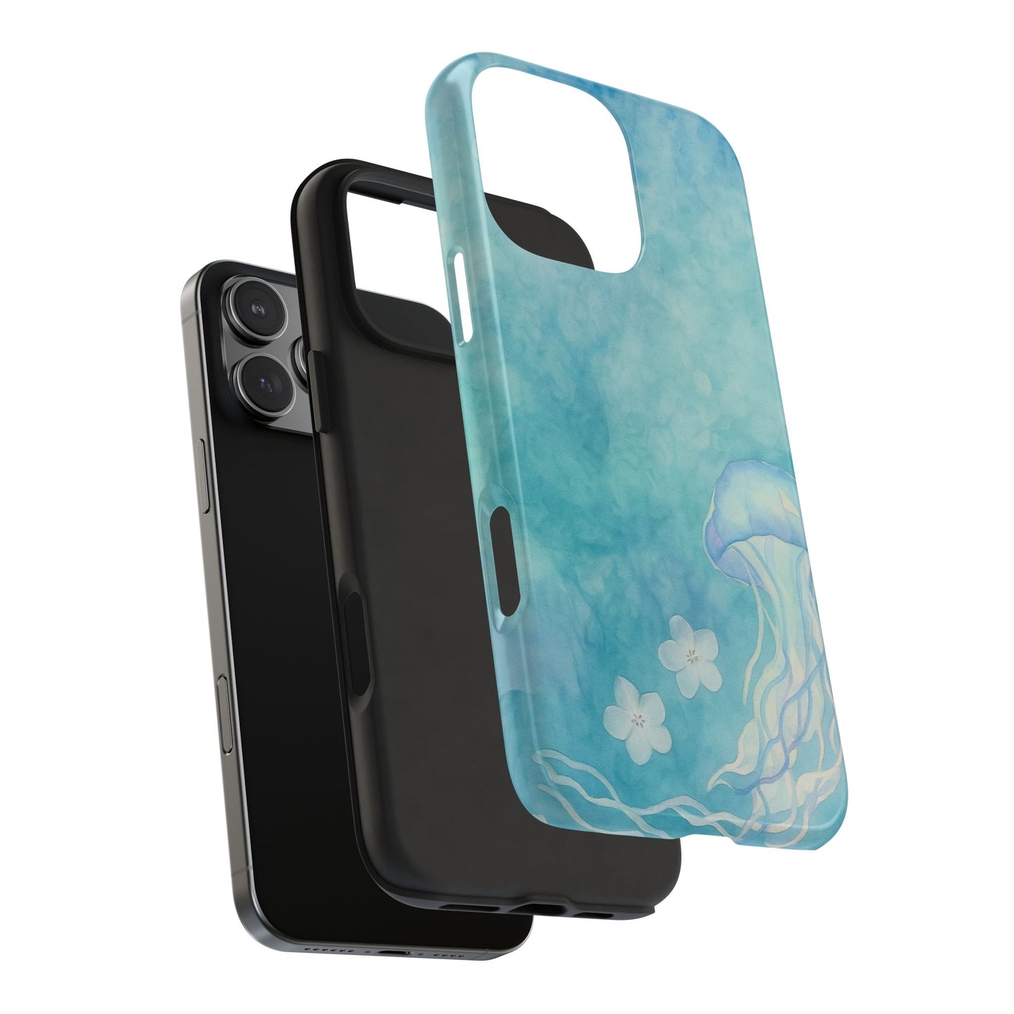 Sea-Blue Jellyfish - Protective Phone Case