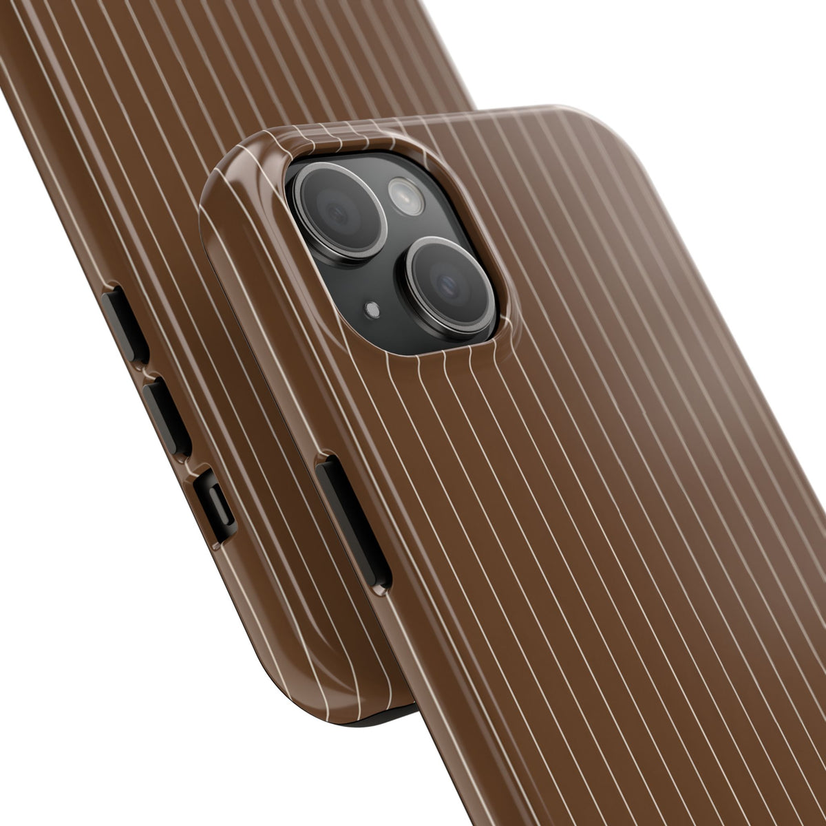 Brown Pinstripe - Protective Phone Case