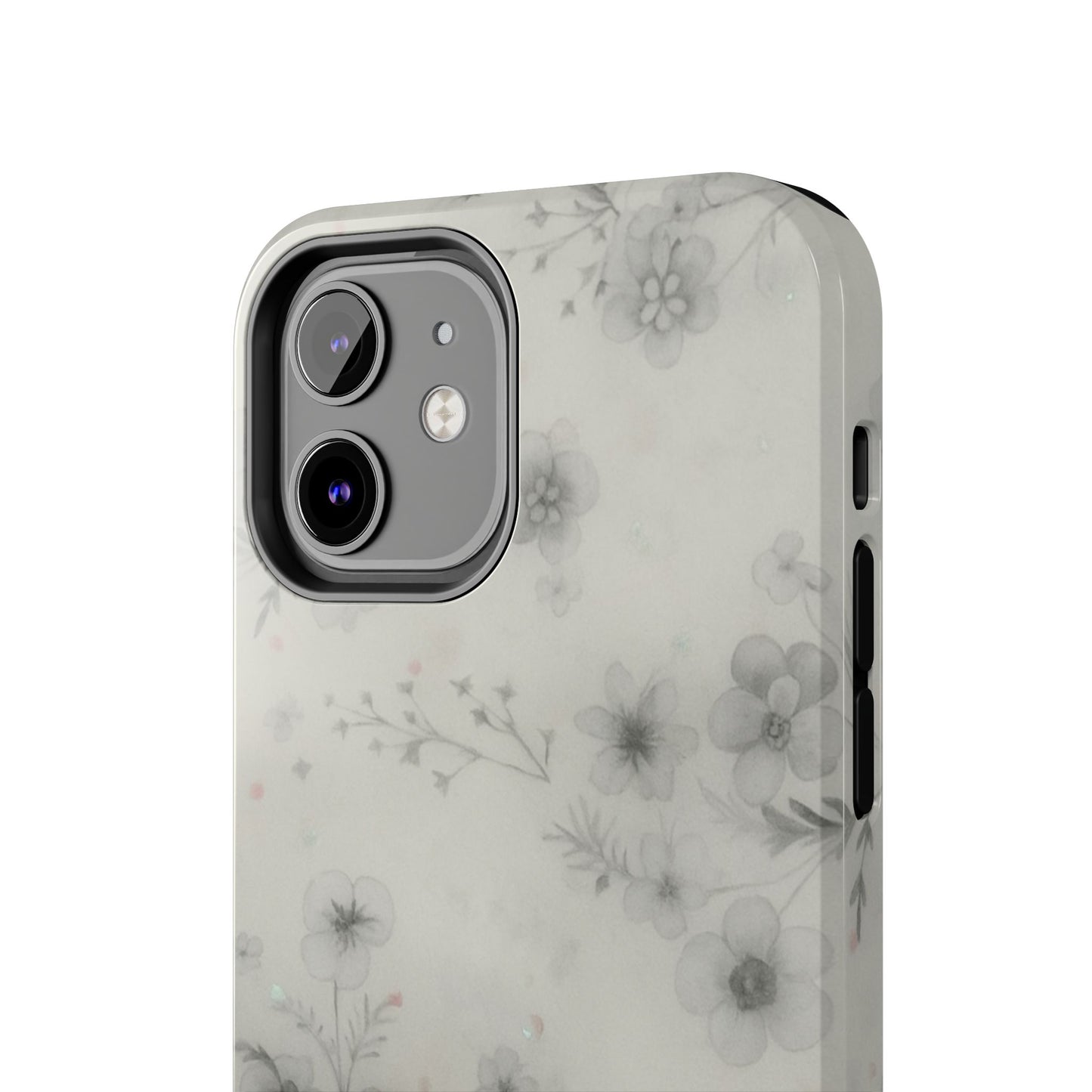Misty Gray Floral - Protective Phone Case